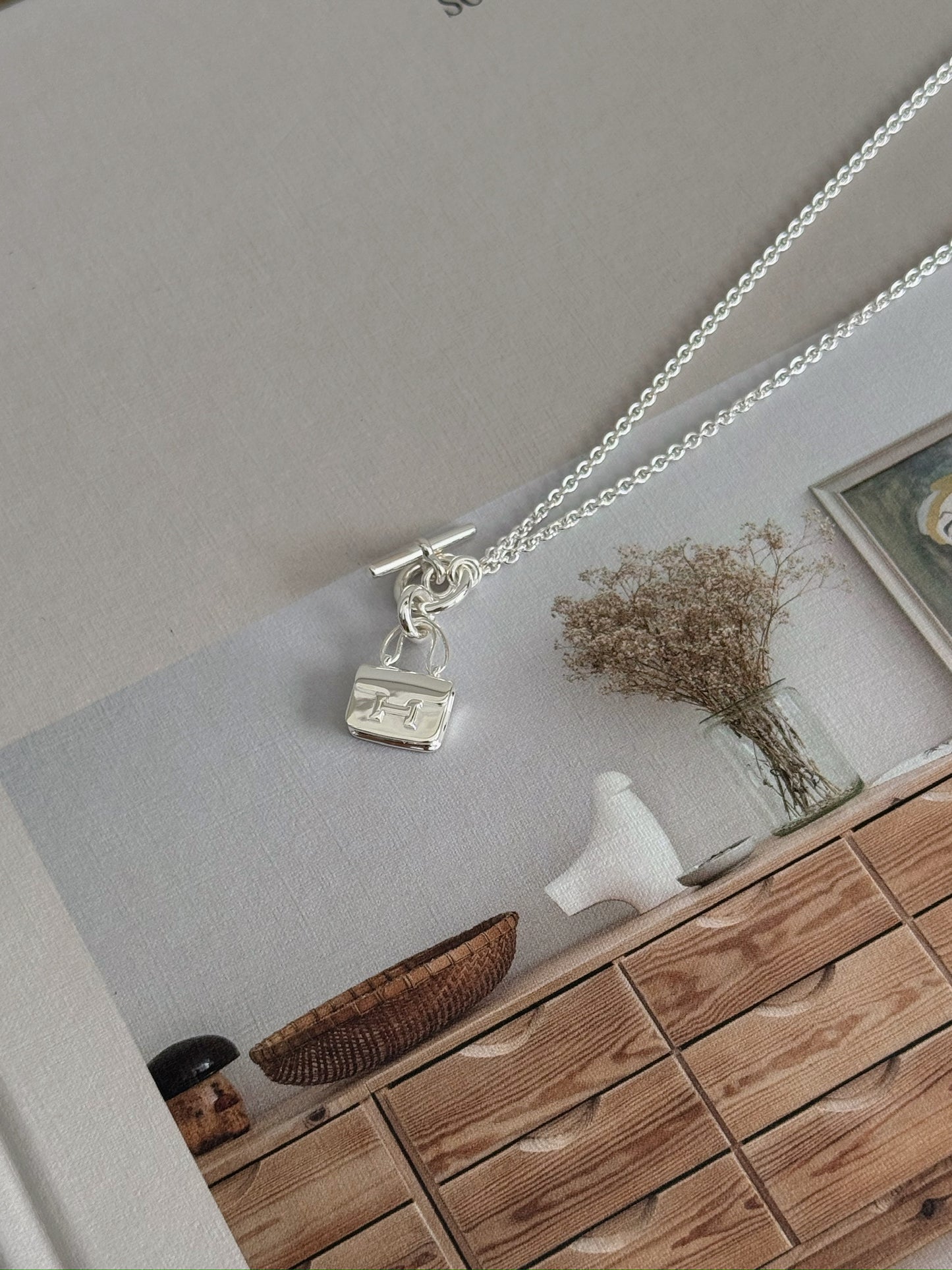 Hermès | Amulettes Constance Necklace 康康包全銀925項鍊