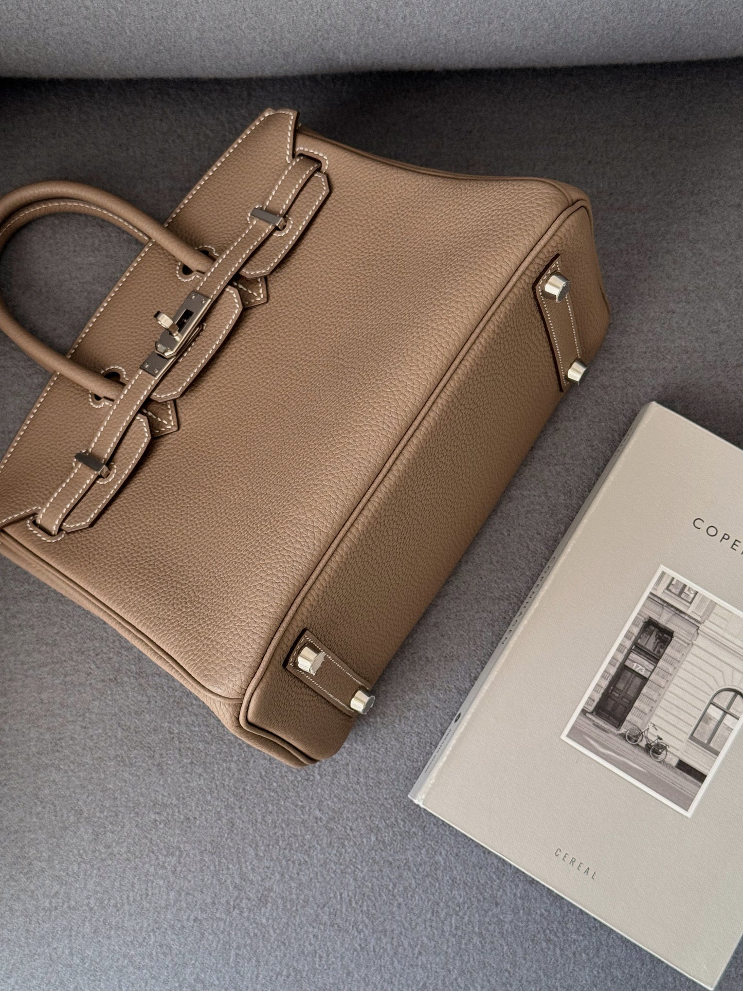 < NS-全新閒置品 > Hermès | Birkin 25 大象灰 銀釦 TOGO皮革