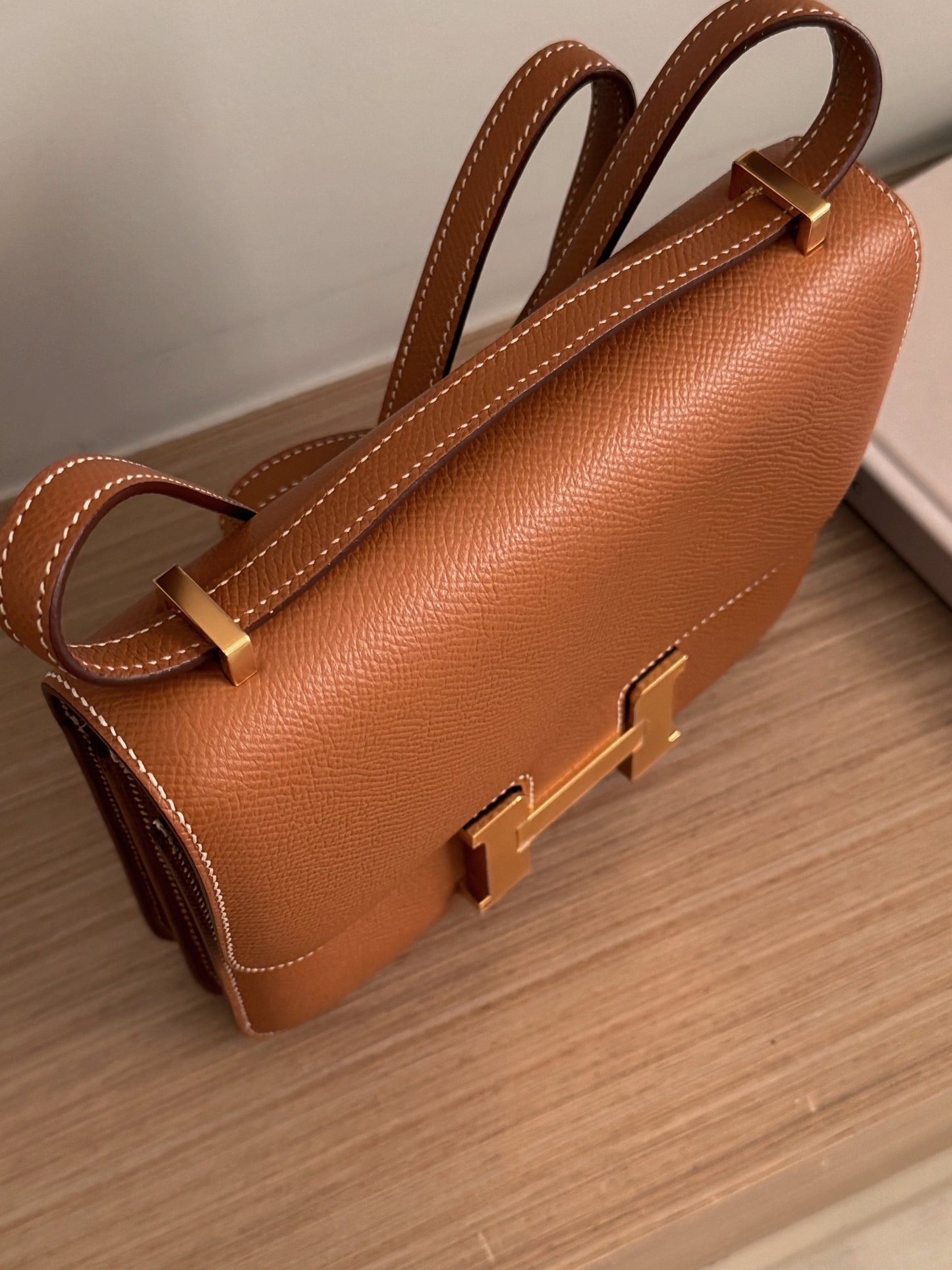 < S-99成新 > Hermès | Mini Constance 金棕色金釦 EP皮