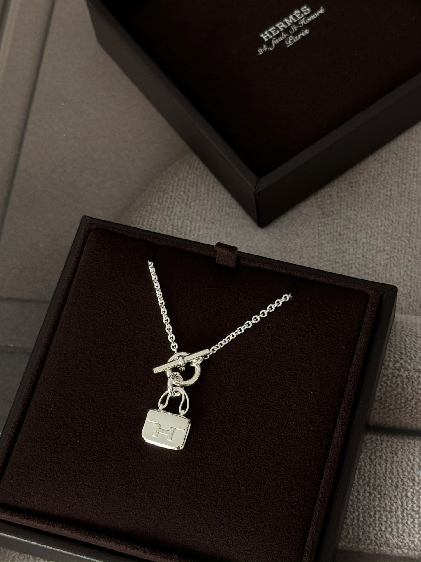 Hermès | Amulettes Constance Necklace 康康包全銀925項鍊