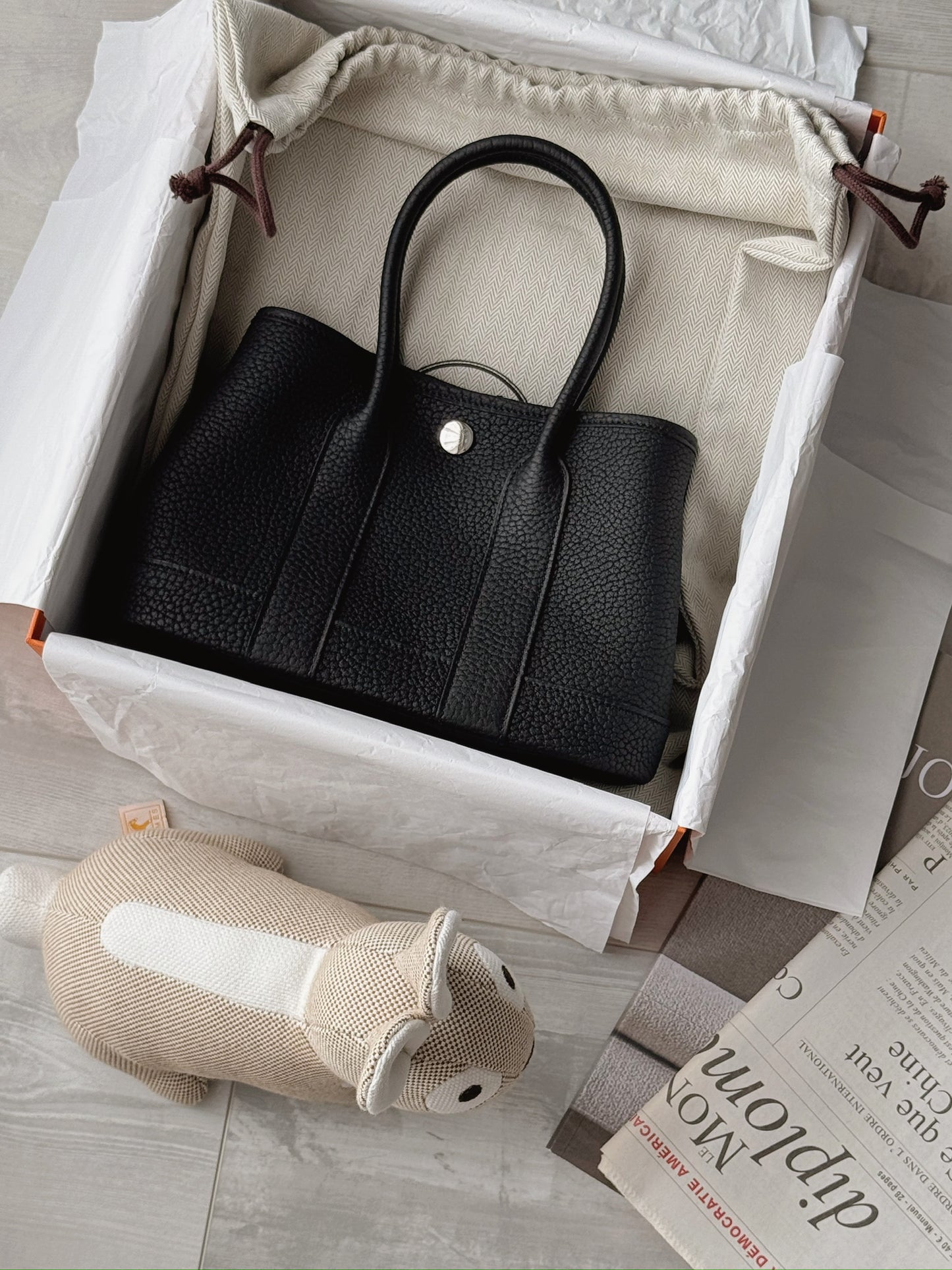 Hermès Mini Garden Party 黑色 全皮革