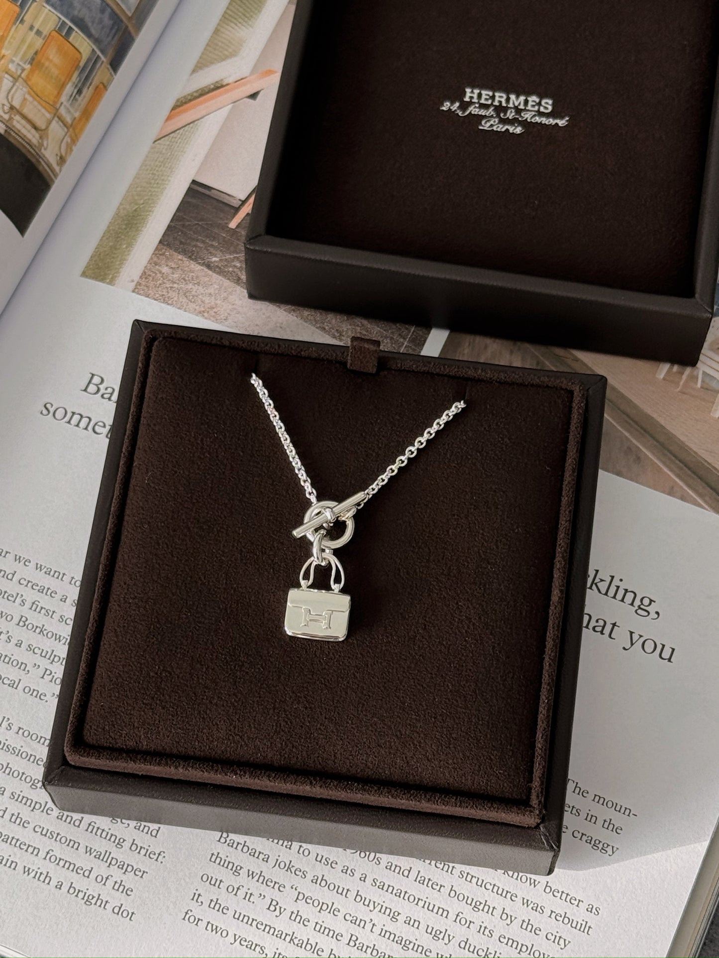 Hermès | Amulettes Constance Necklace 康康包全銀925項鍊