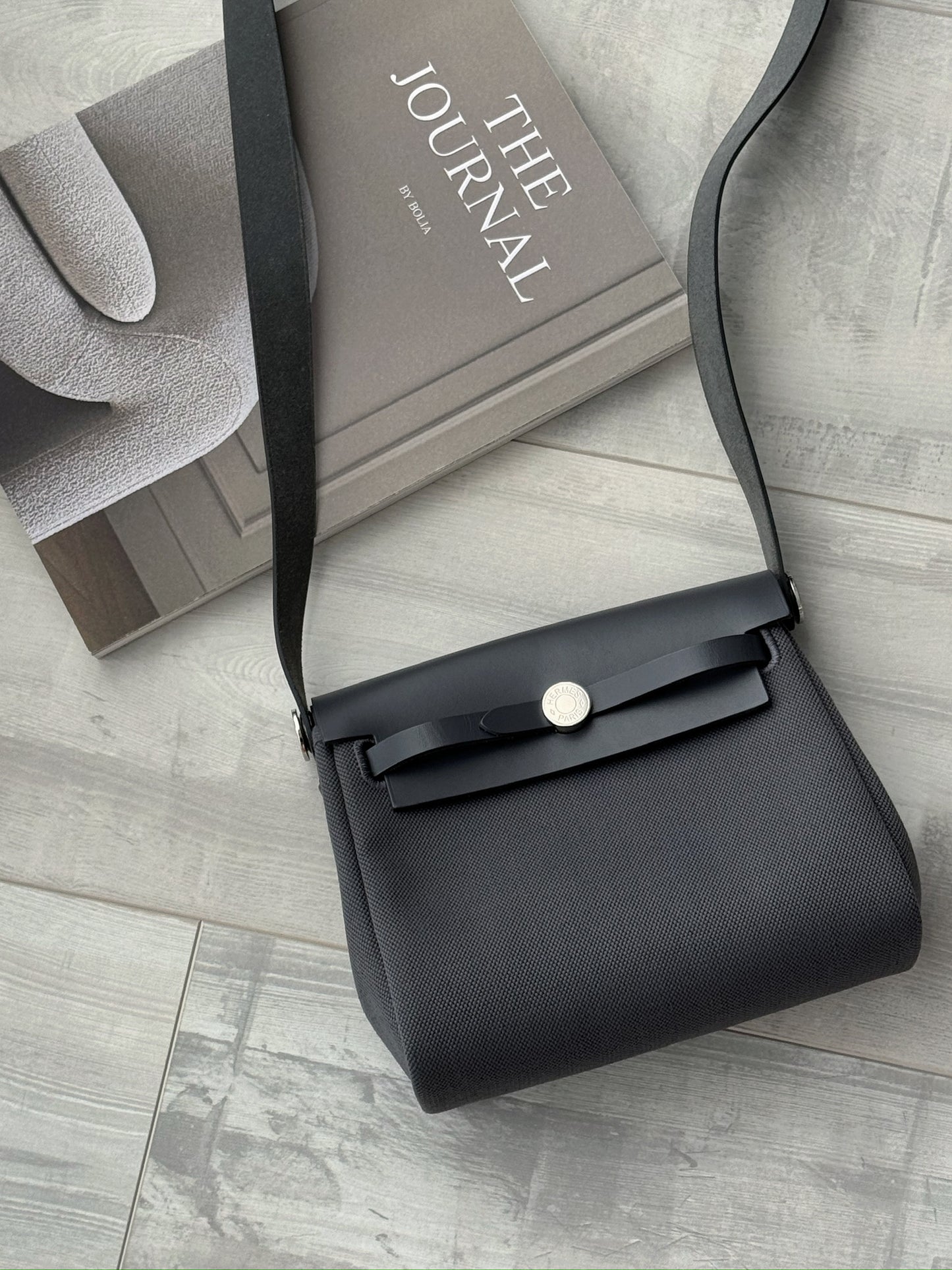 Hermès Mini Herbag 石板灰銀釦