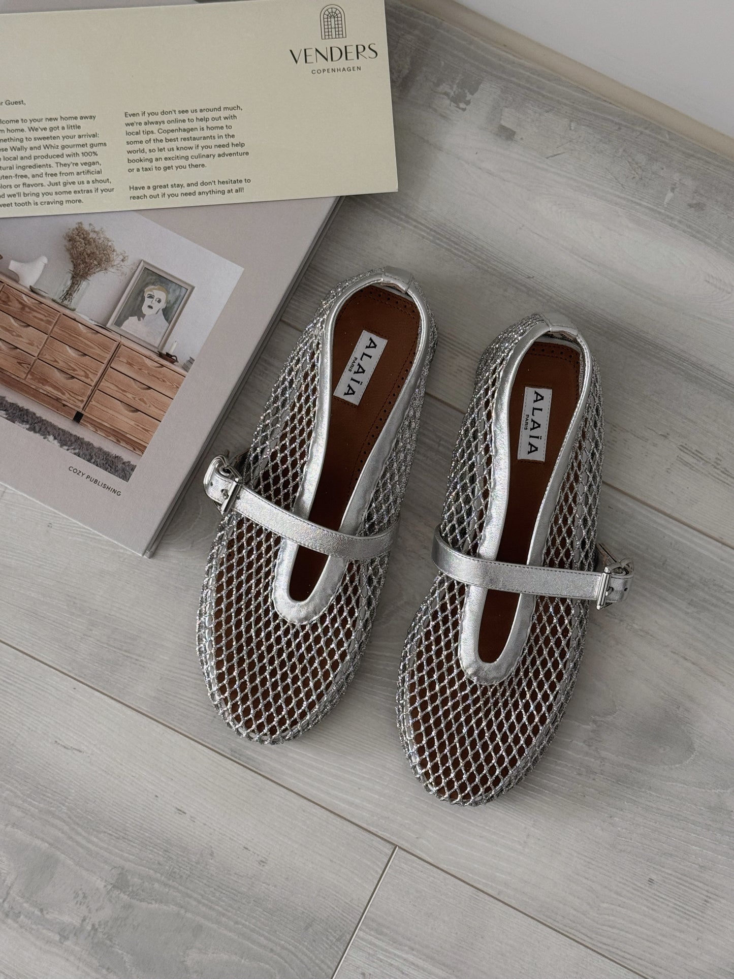 ALAÏA | BALLERINES EN RÉSILLE 銀色漁網鞋