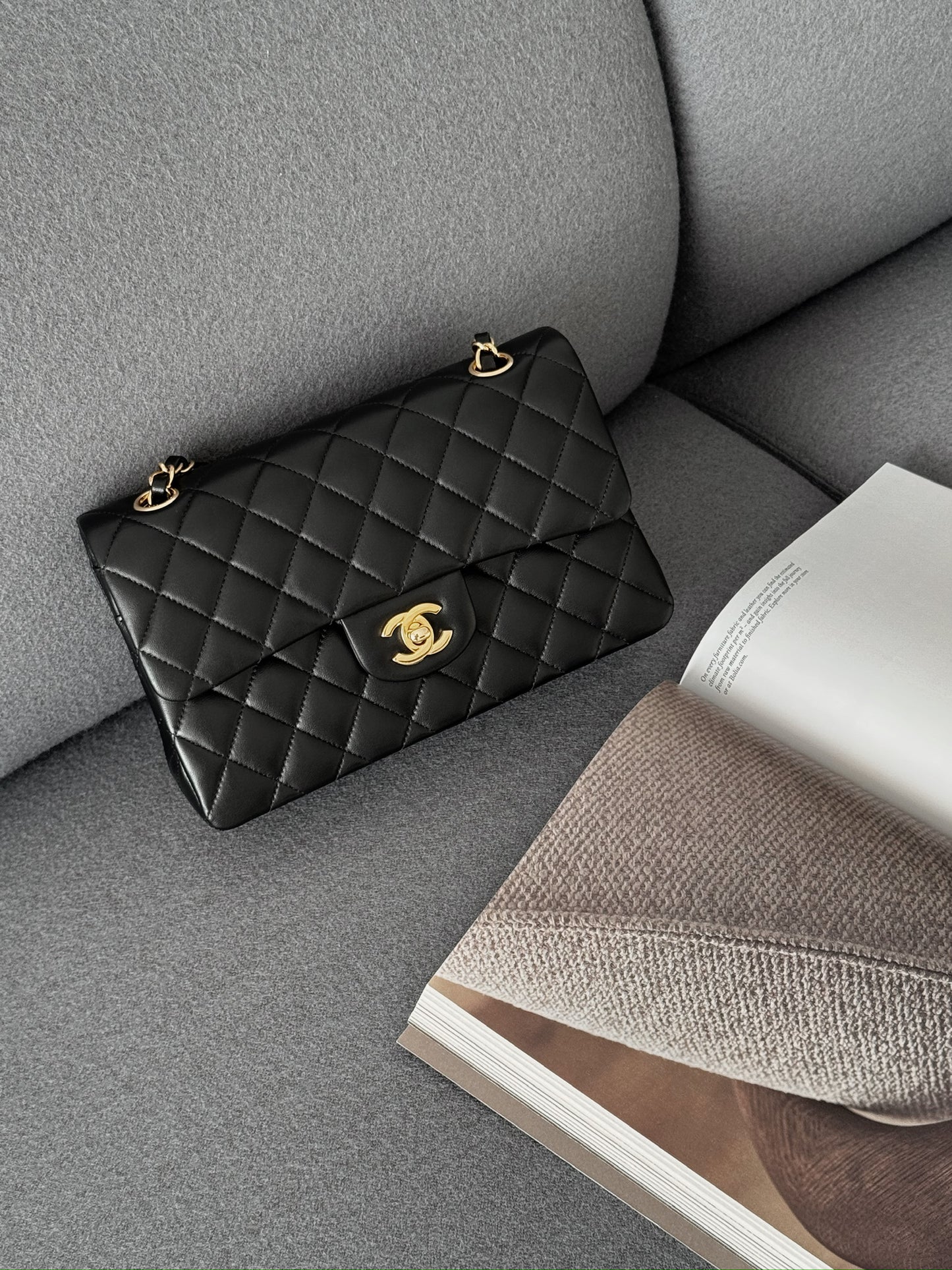 <S-99成新> Chanel | CF23 黑色羊皮金釦