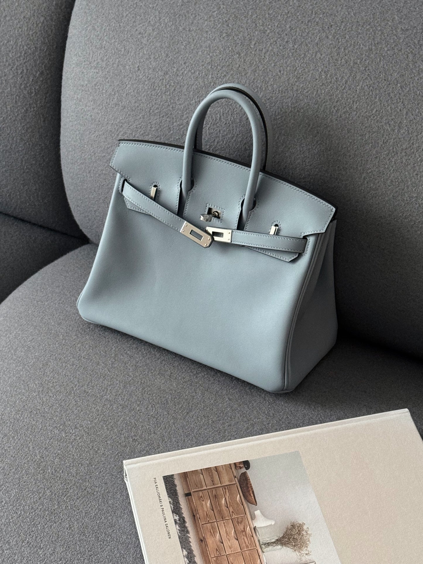 Hermès | Birkin 25 亞麻藍 銀釦