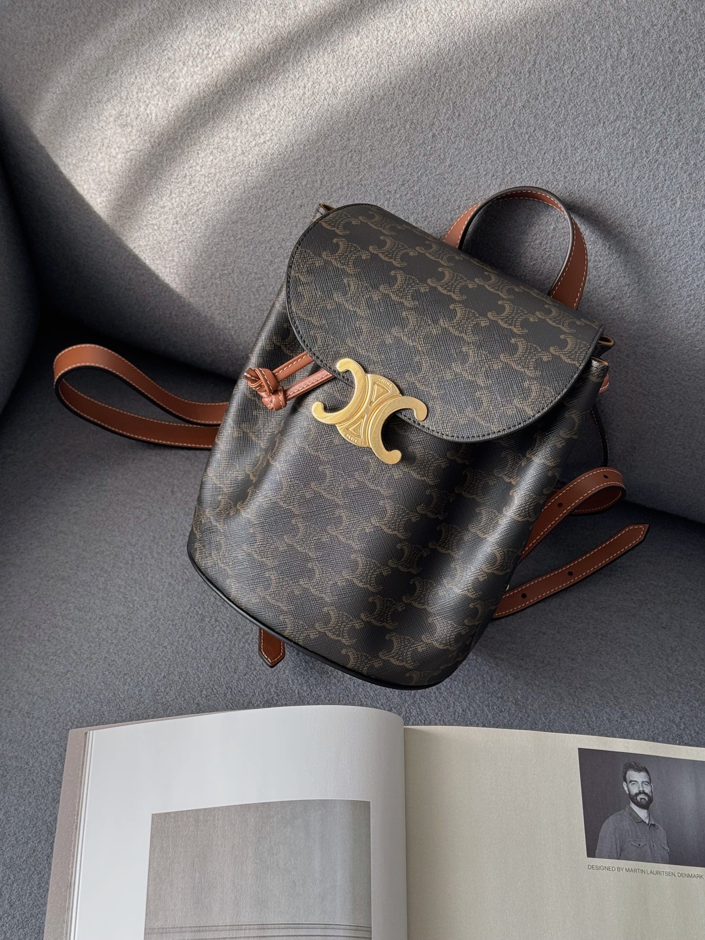 Celine Bonnie 老花凱旋門後背包