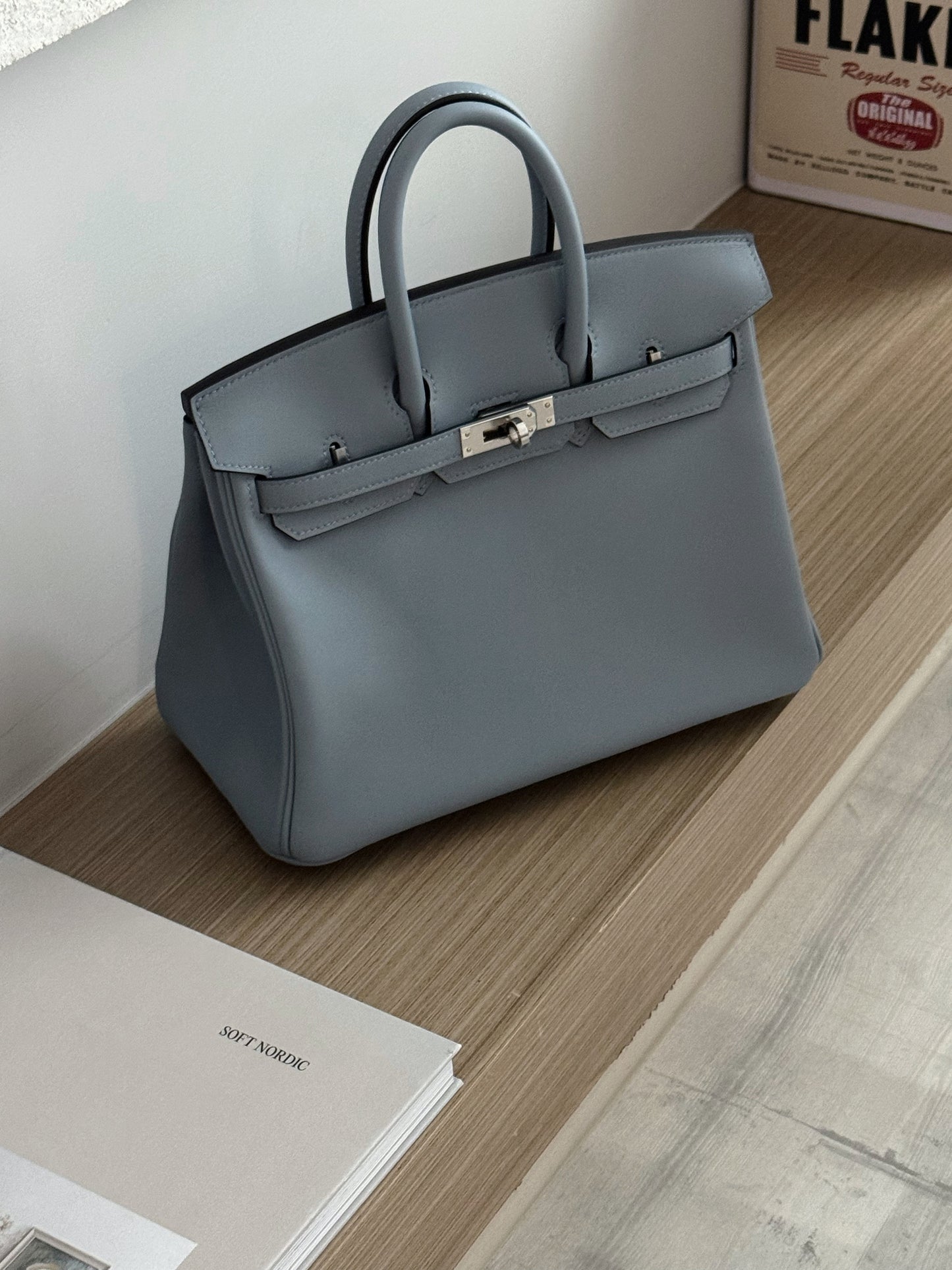 Hermès | Birkin 25 亞麻藍 銀釦 SW皮