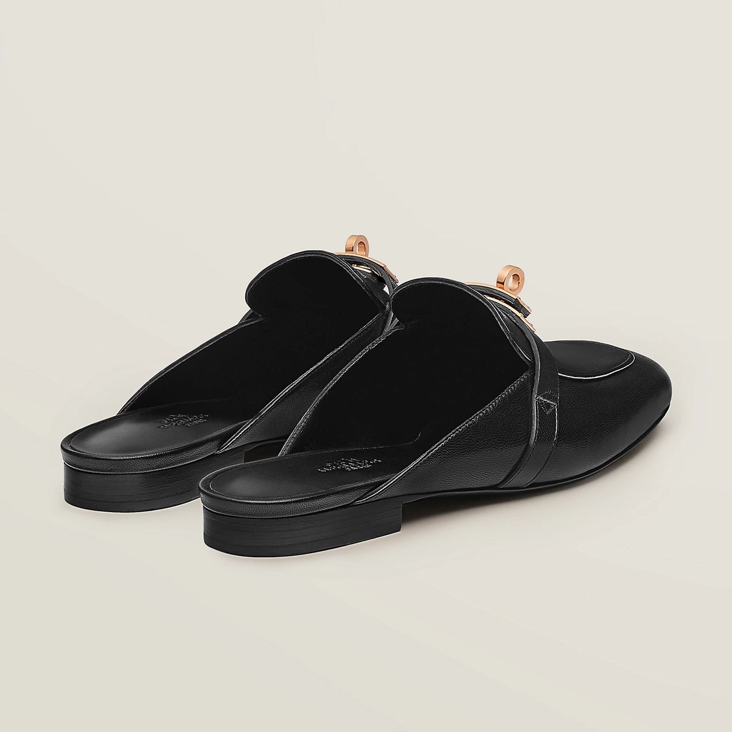 Hermès | Oz mule 穆勒鞋 黑色 淡金釦