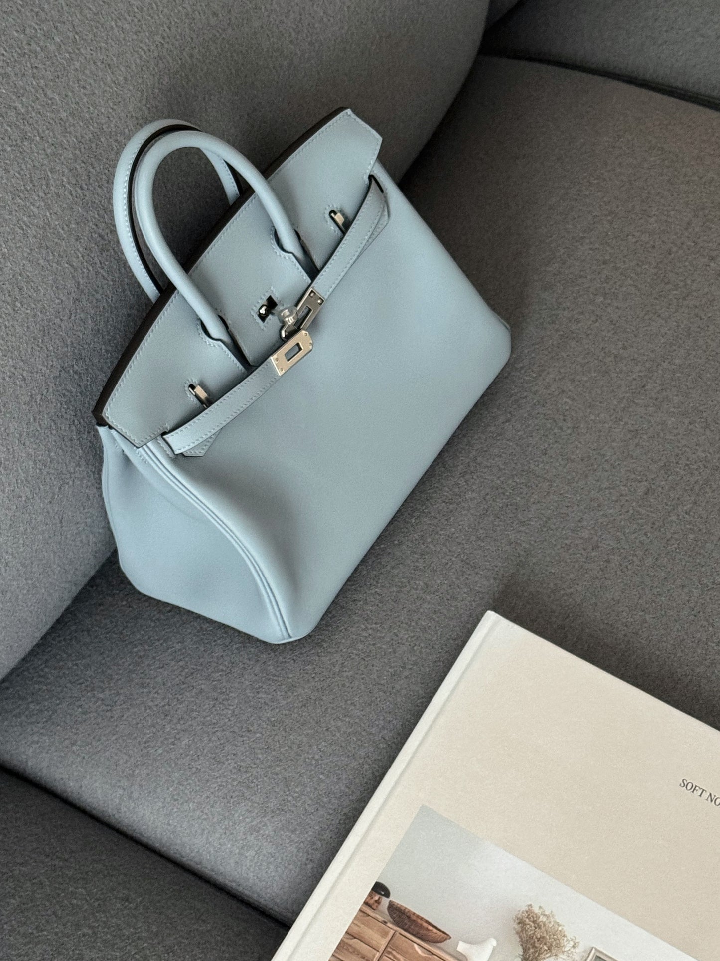 Hermès | Birkin 25 亞麻藍 銀釦