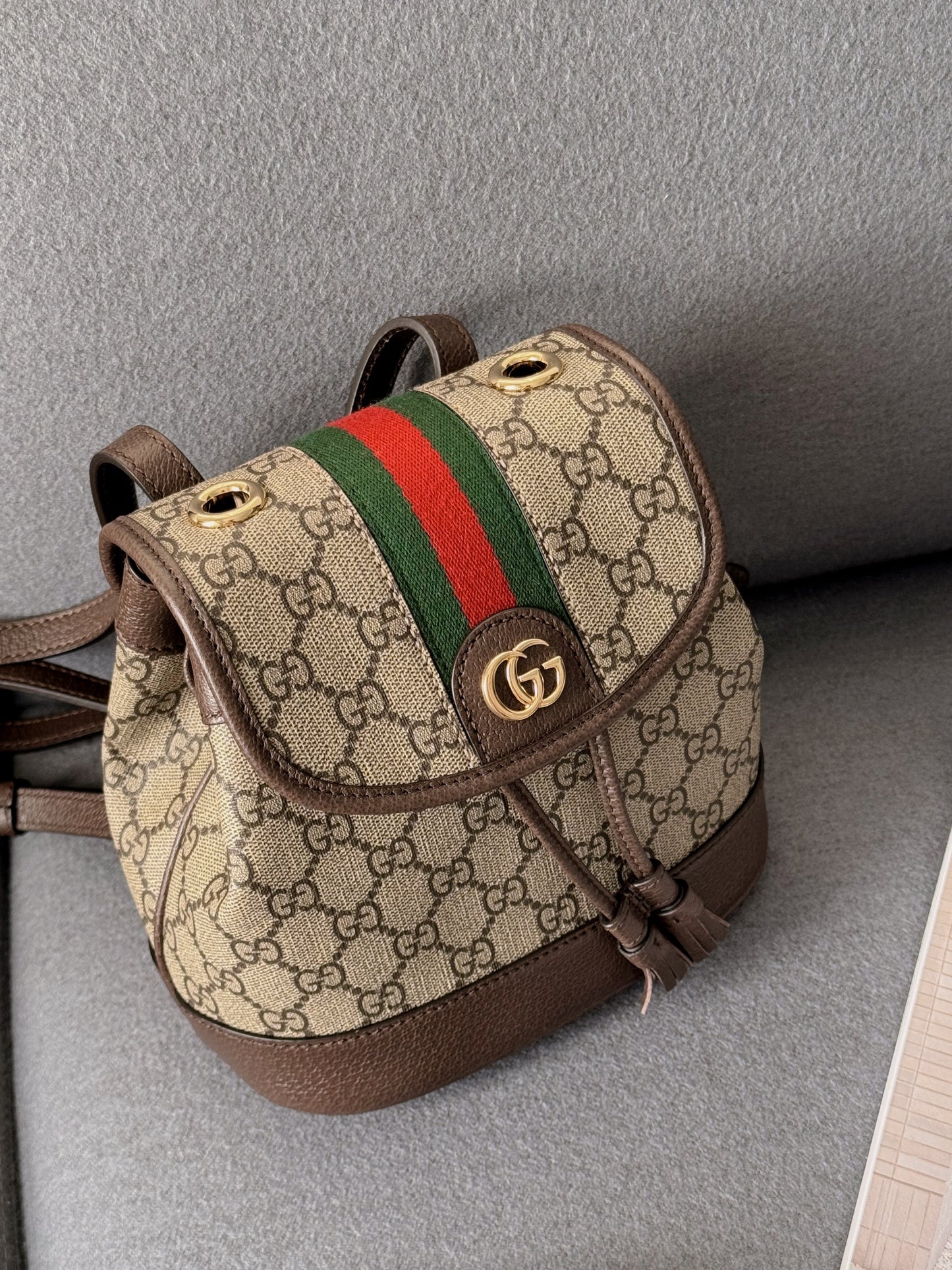<NS-全新閒置> Gucci 老花後背小書包