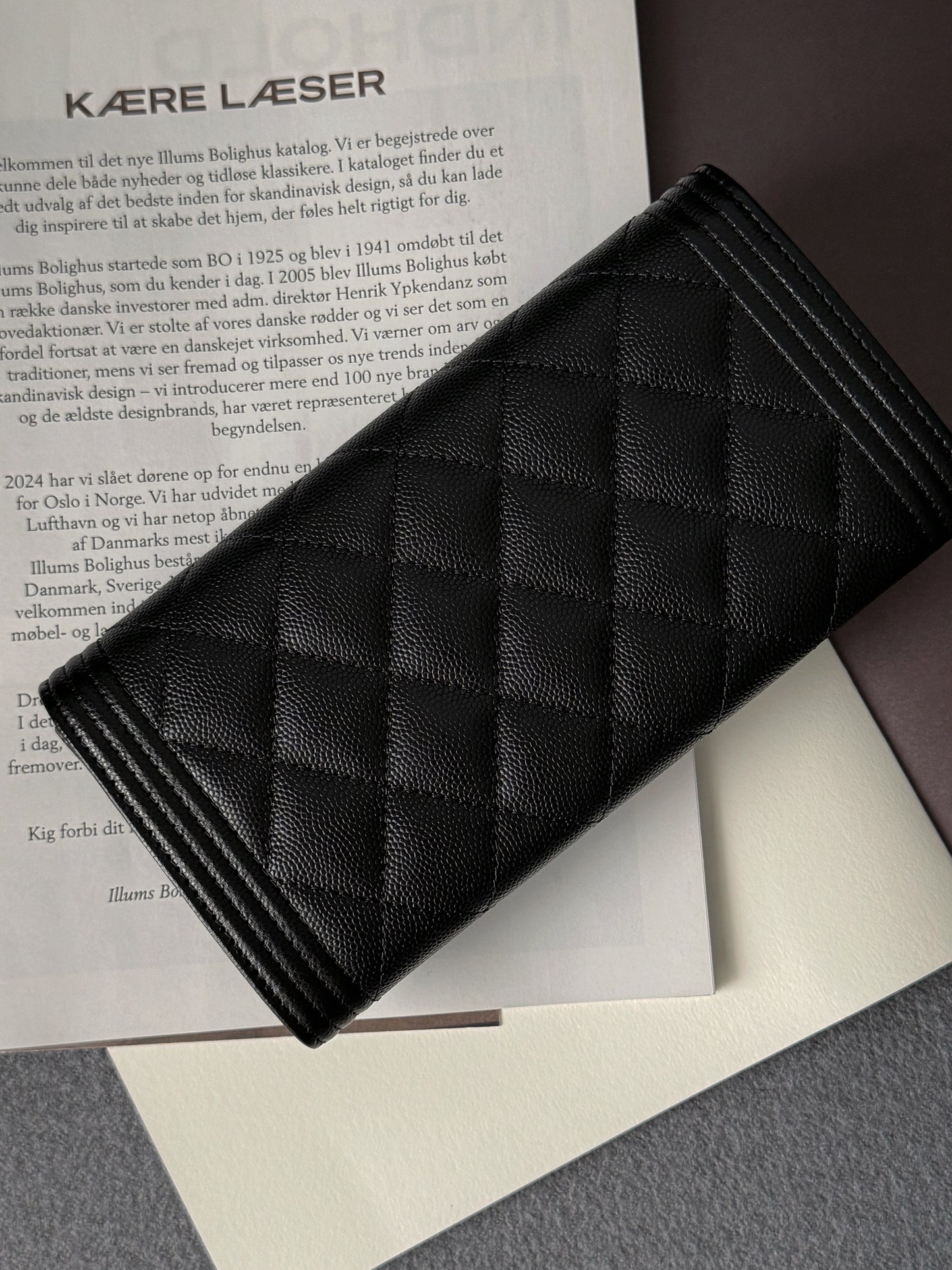 Chanel Boy 長夾 黑色金釦