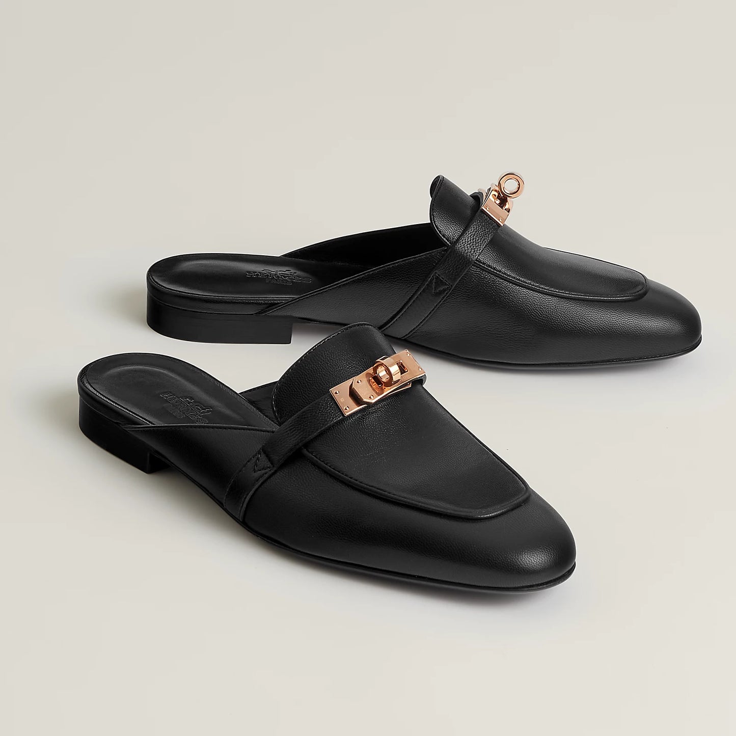 Hermès | Oz mule 穆勒鞋 黑色 淡金釦