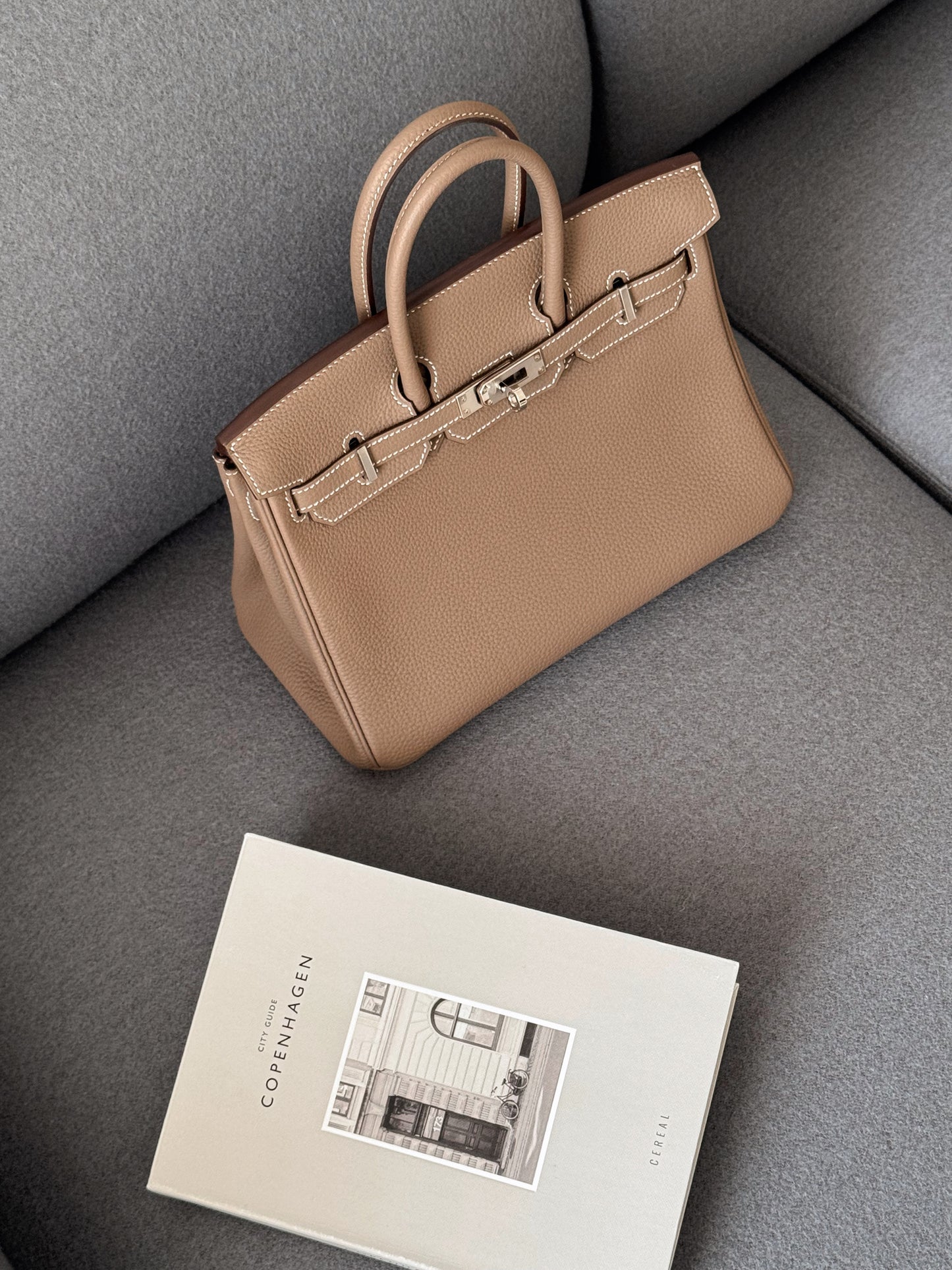 < NS-全新閒置品 > Hermès | Birkin 25 大象灰 銀釦 TOGO皮革