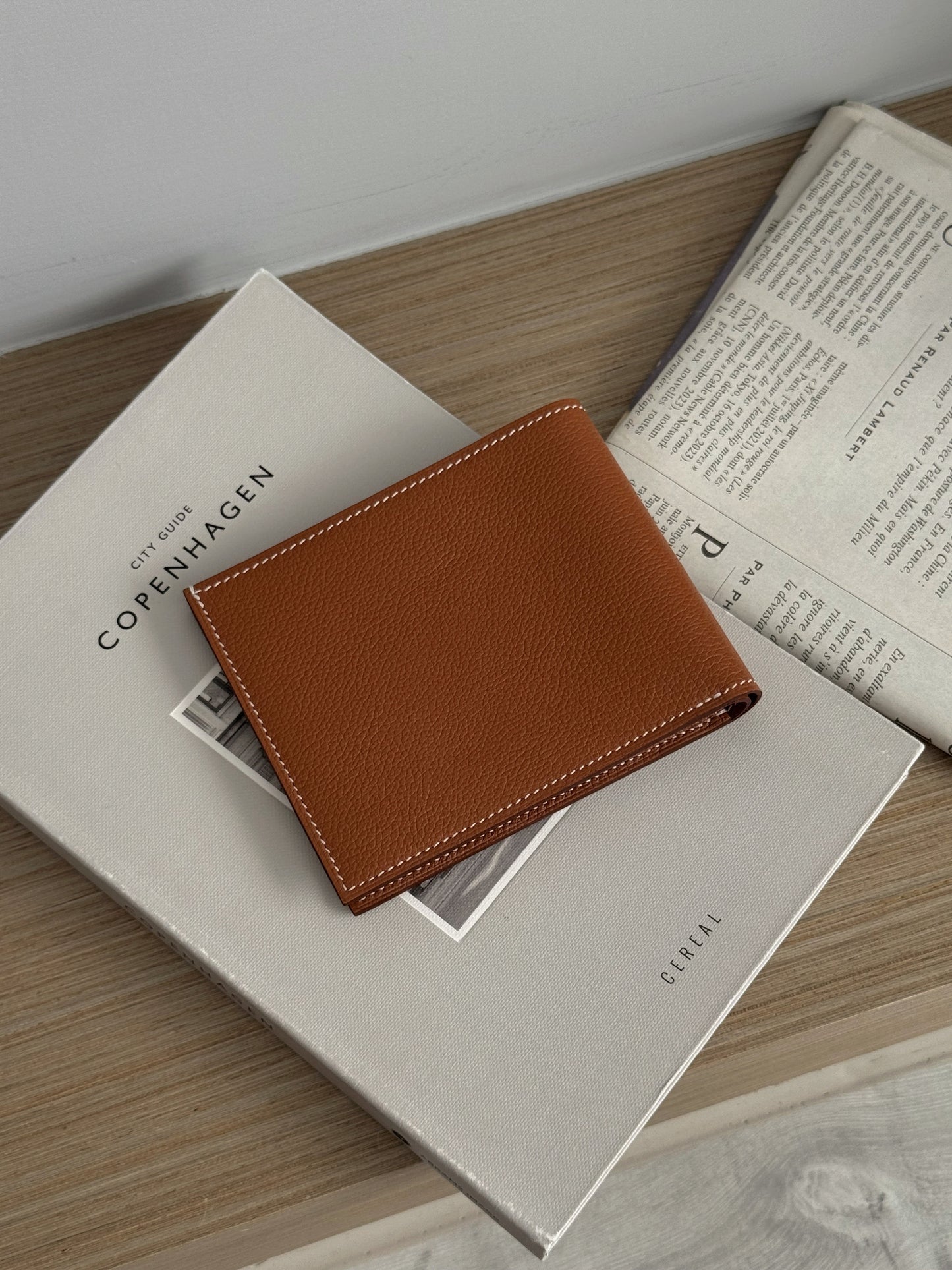 Hermès | Citizen 絲巾短夾 金棕色 x 藍色小馬內裡