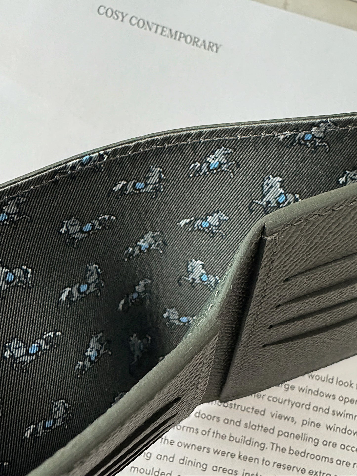 Hermès Citizen 男仕短夾 灰綠色 x 灰色小馬內裡