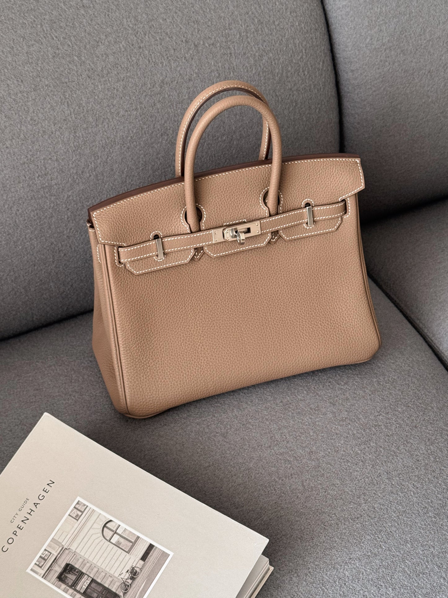 < NS-全新閒置品 > Hermès | Birkin 25 大象灰 銀釦 TOGO皮革