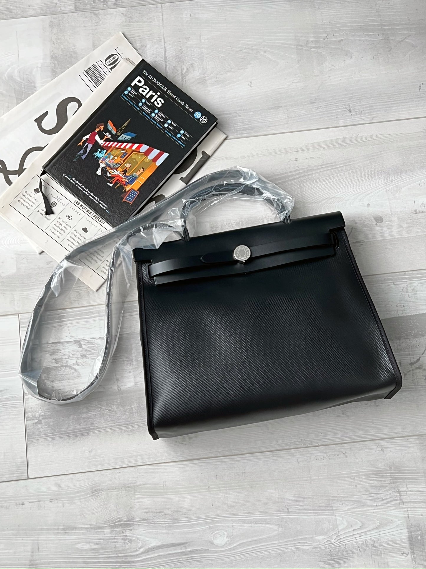 Hermès Herbag 31 黑色銀釦