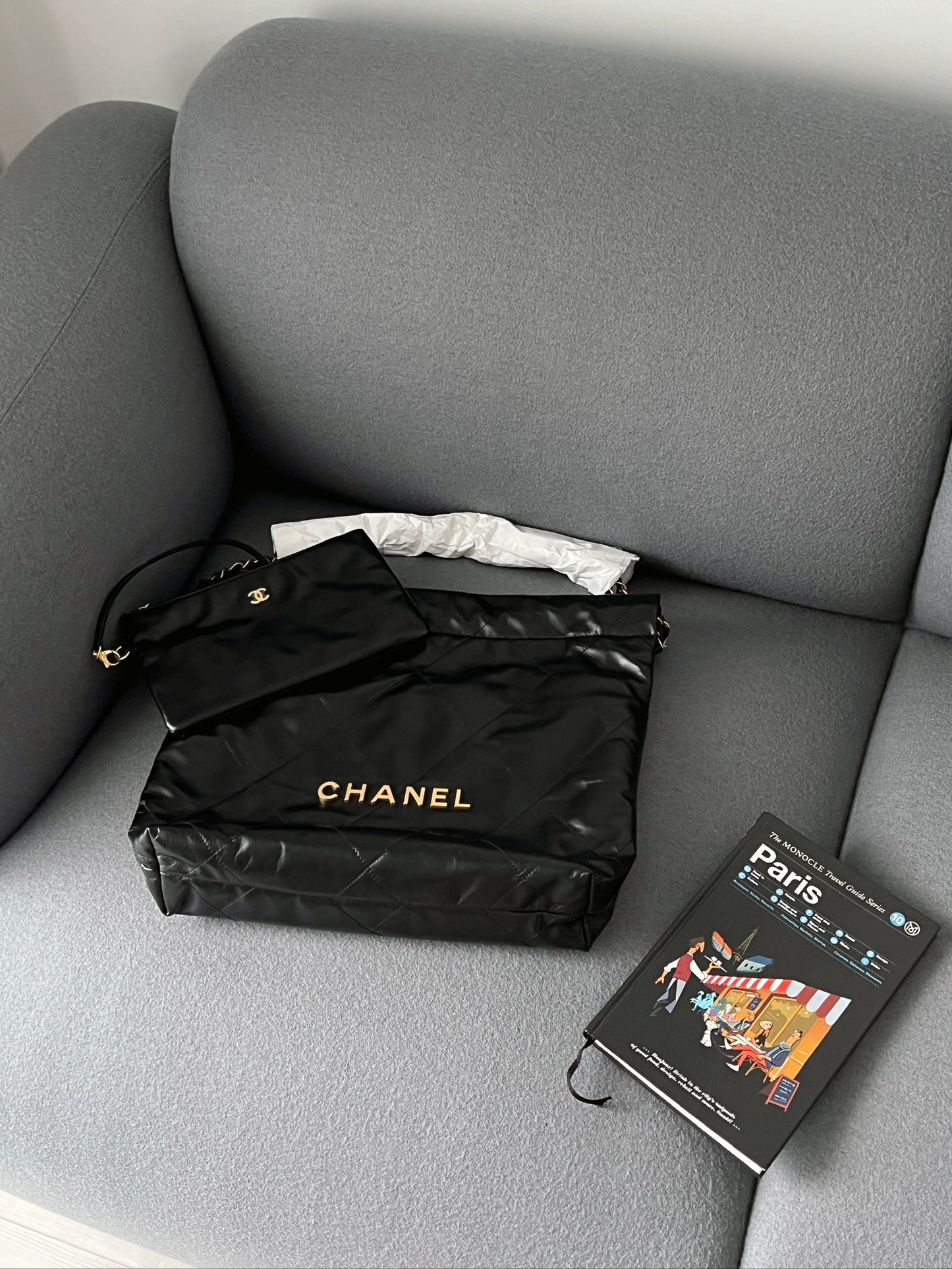 Chanel 22 Bag 小號 黑色金釦