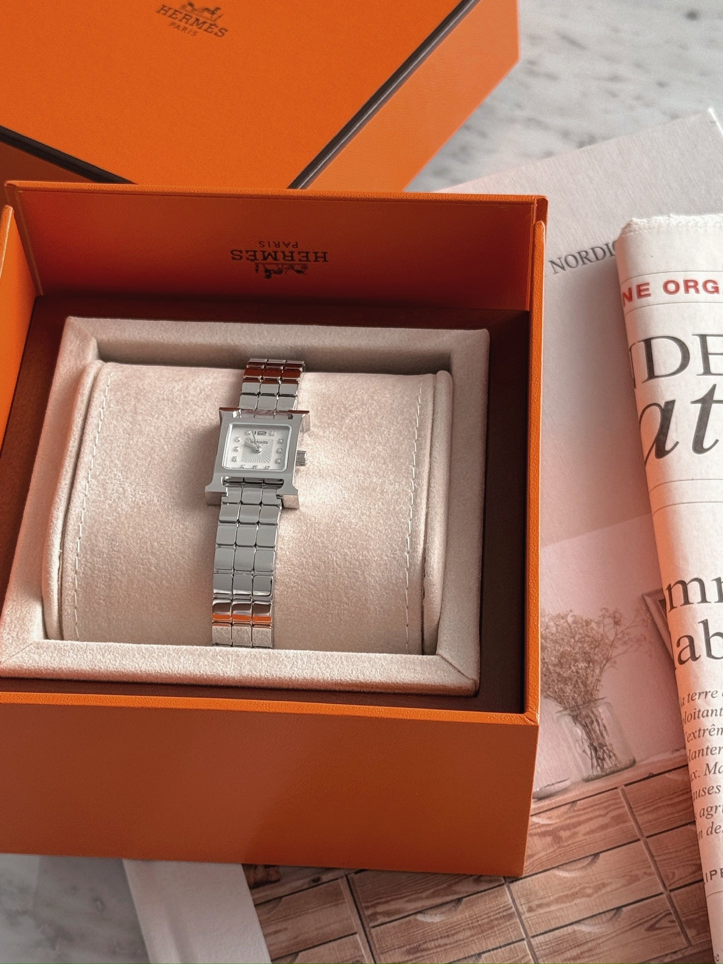 Hermès Heure H 帶鑽腕錶