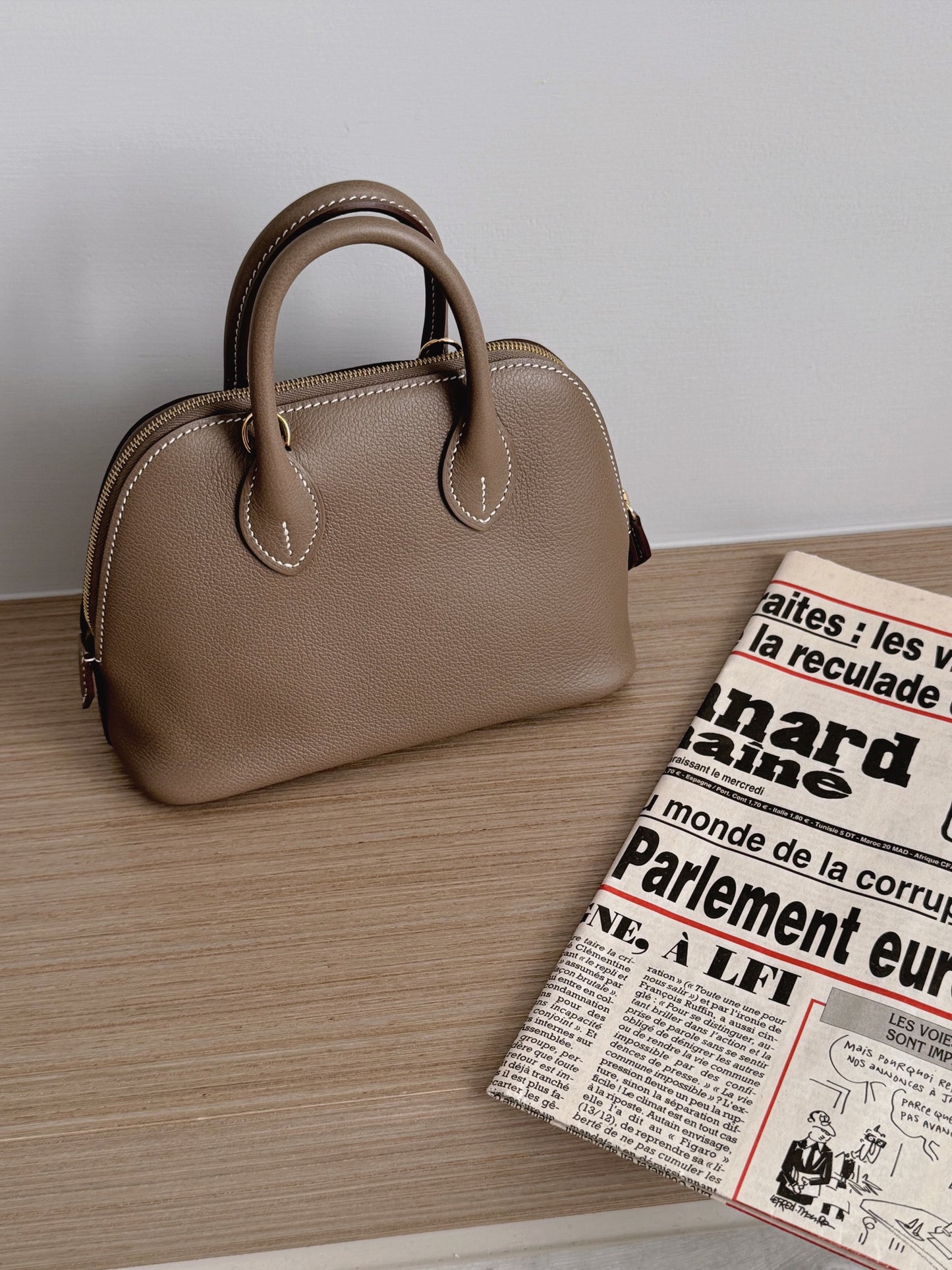 Hermès Mini Bolide 大象灰金釦