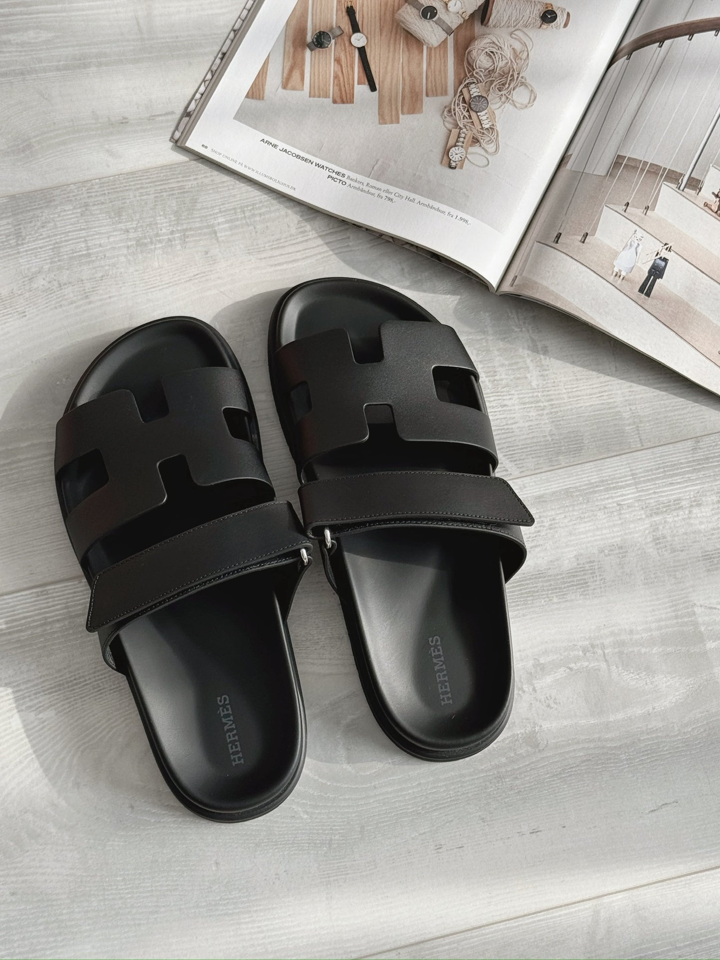 Hermès Chypre 二舅鞋 黑色