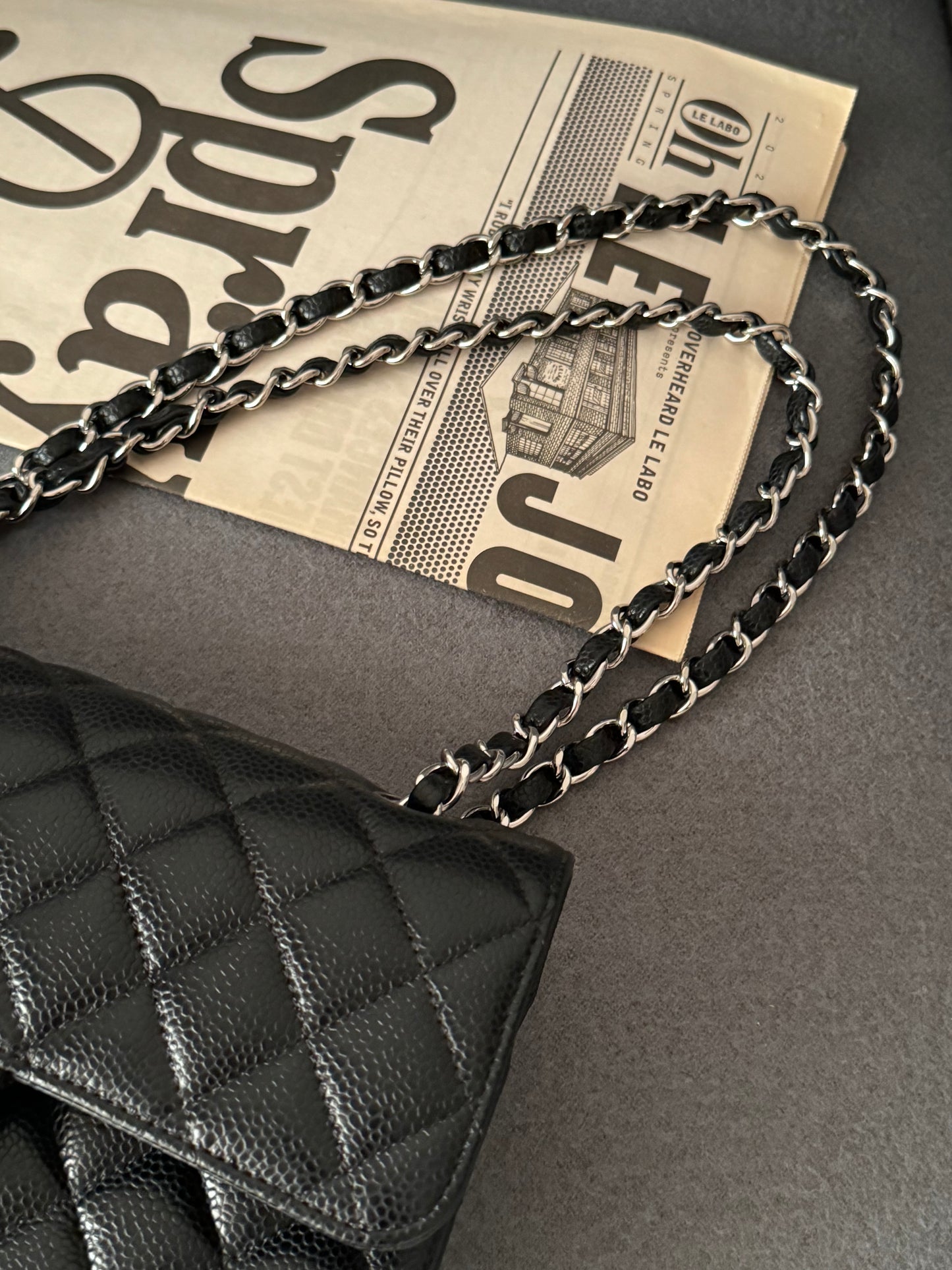 <S-99成新> Chanel CF23 黑色銀釦 荔枝牛皮