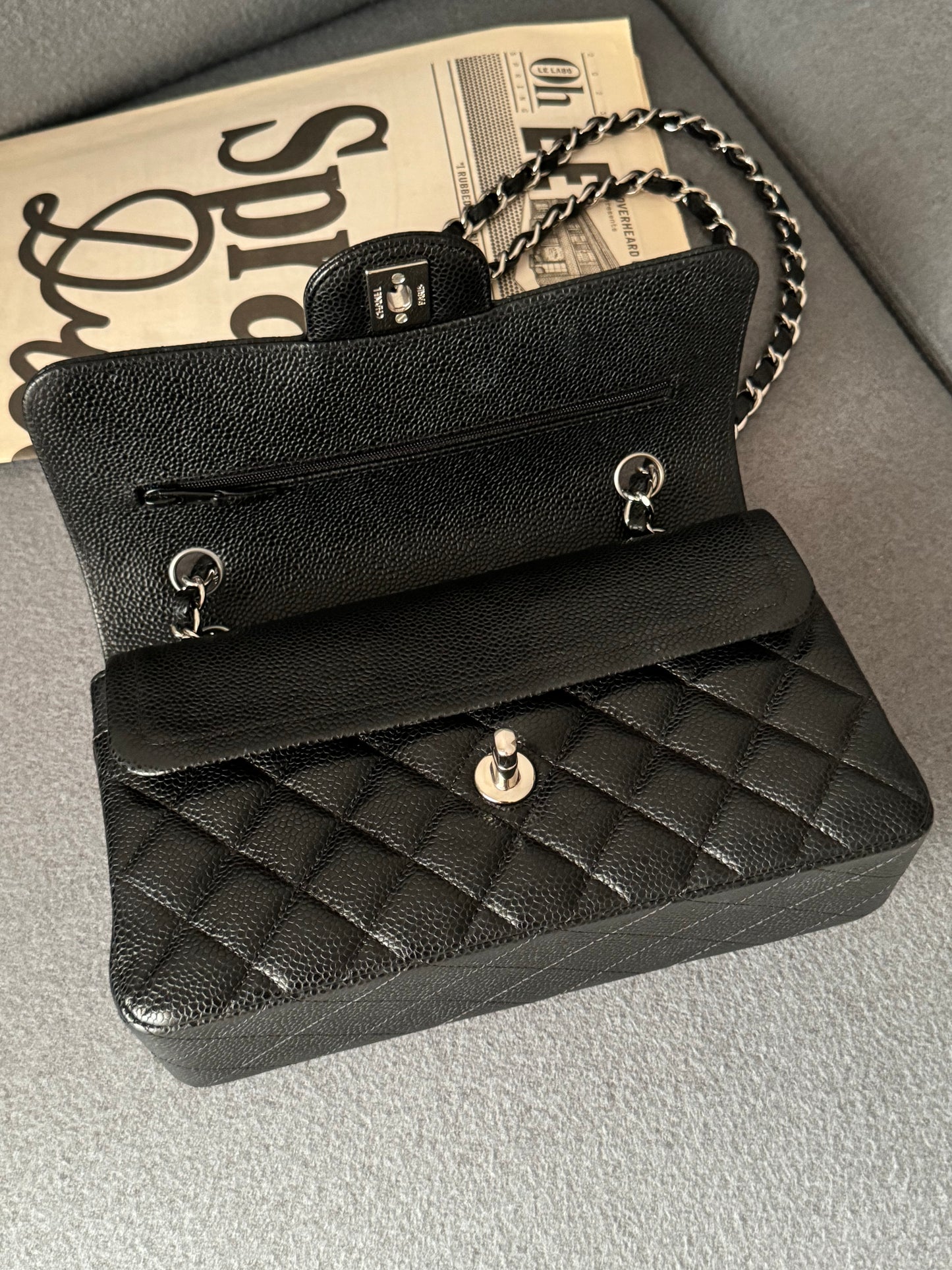 <S-99新> Chanel CF23 小號 黑色銀釦