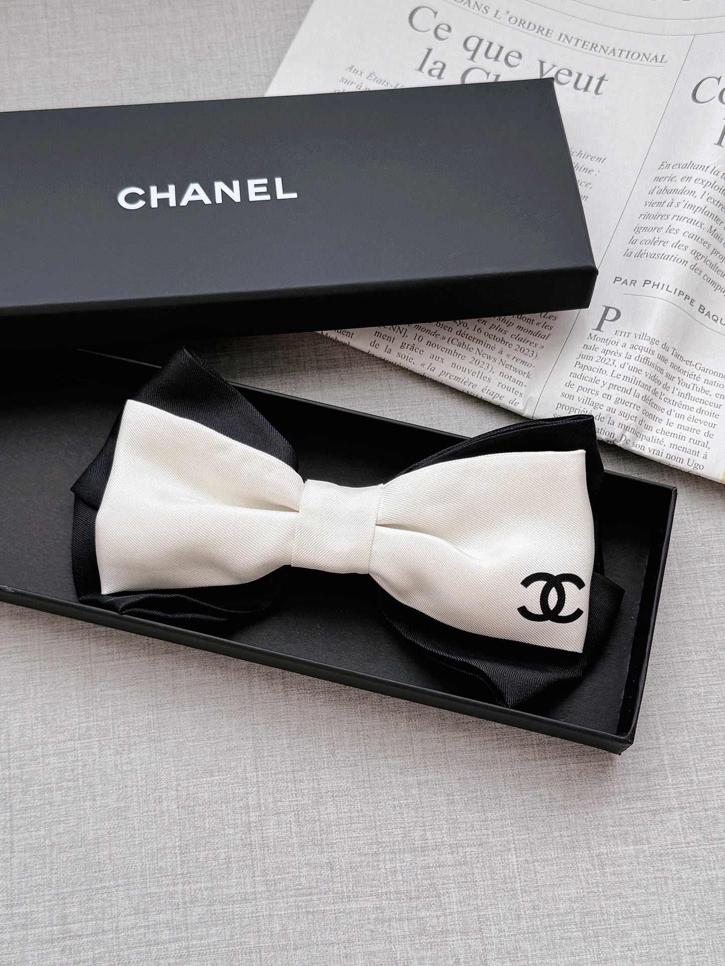 Chanel 經典雙C 蝴蝶結髮夾