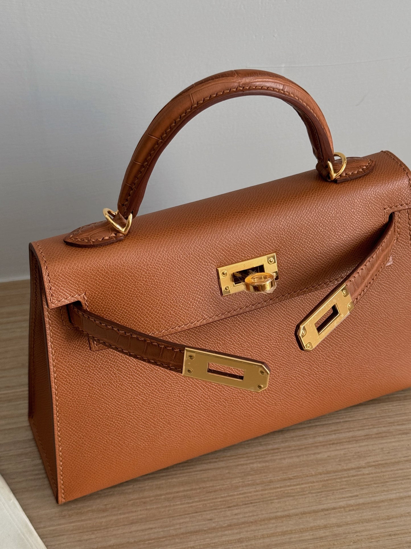 Hermès Mini Kelly 2 Touch 金棕金釦