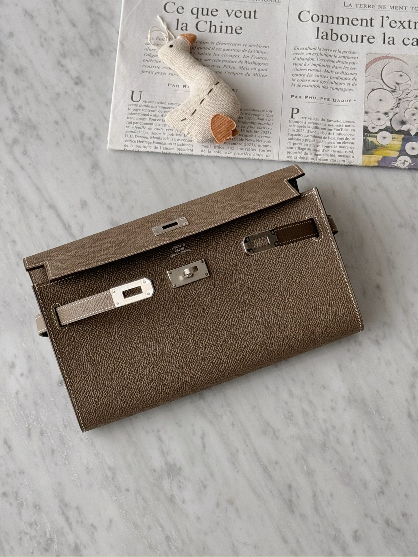 Hermès Kelly To Go 大象灰銀釦