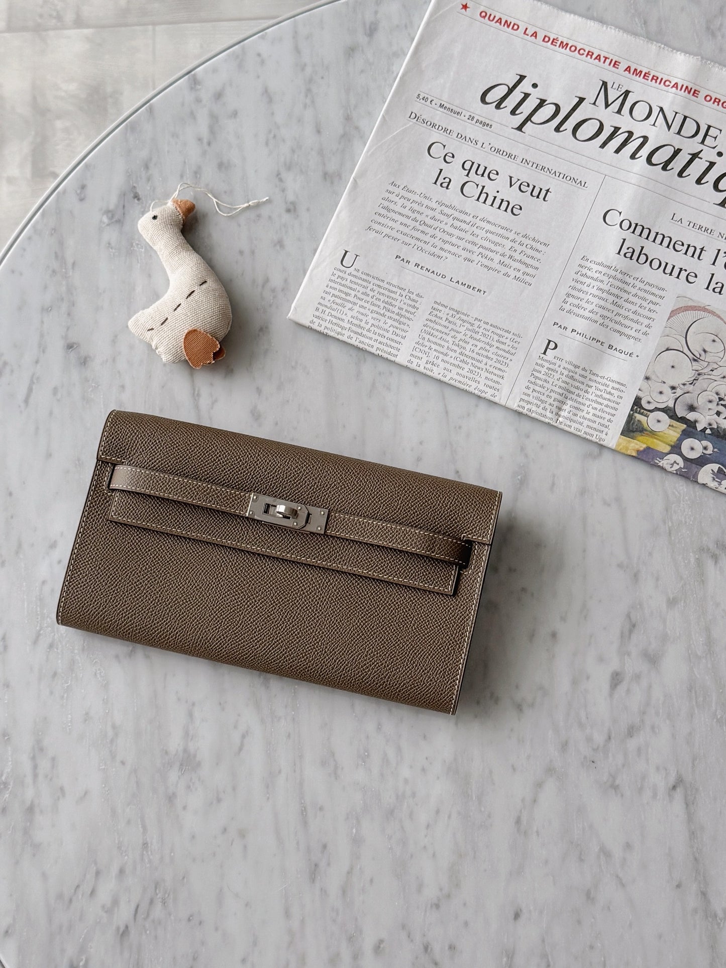 Hermès Kelly To Go 大象灰銀釦