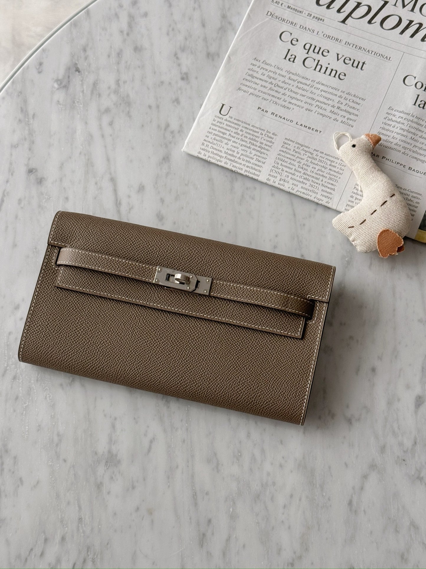 Hermès Kelly To Go 大象灰銀釦