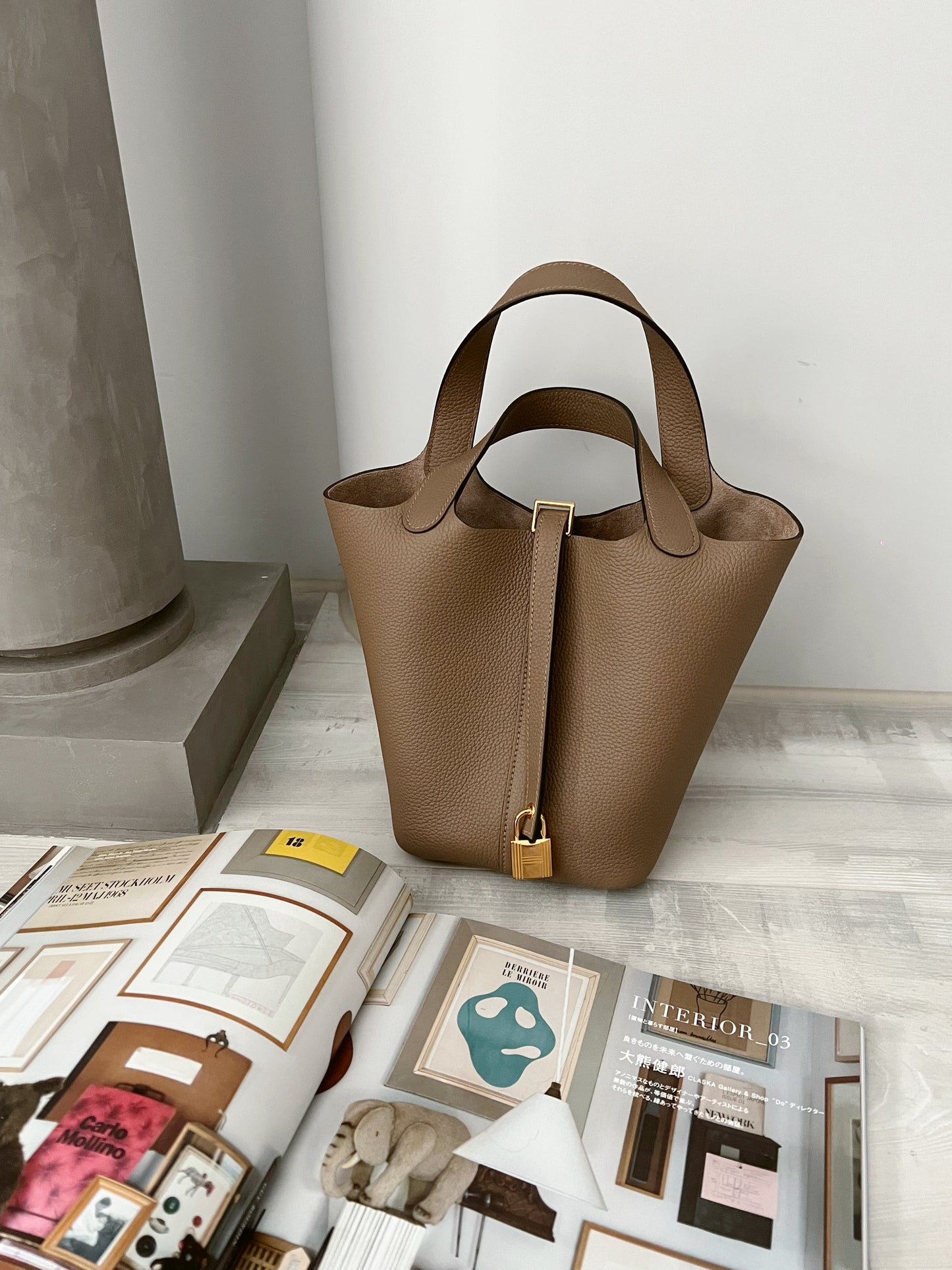 Hermès Picotin 18 威瑪犬色金釦