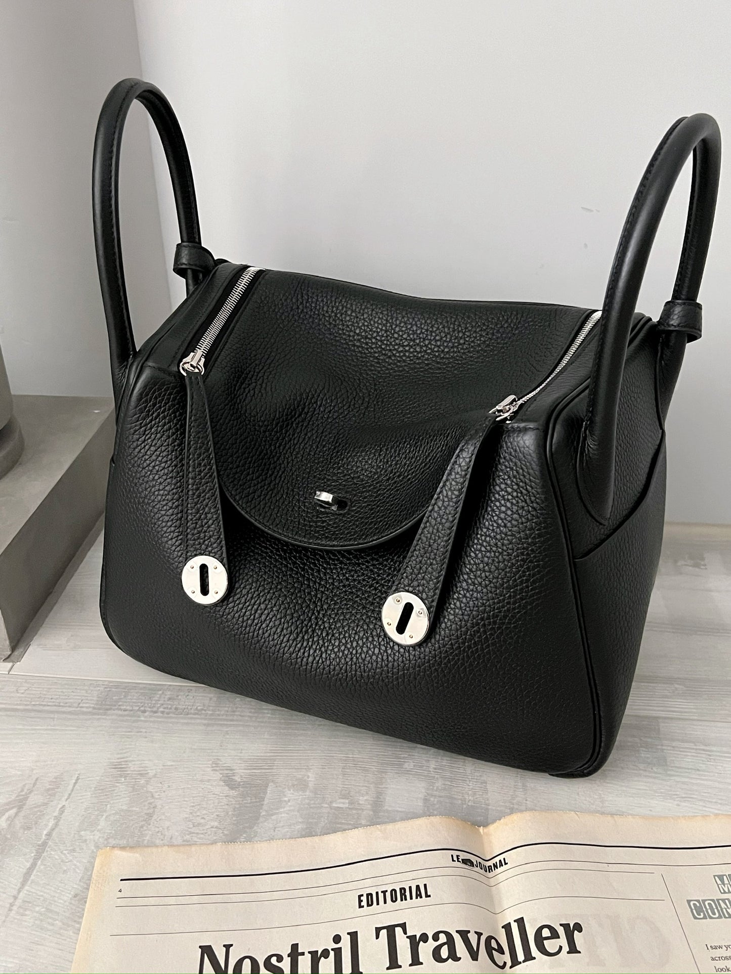 Hermès Lindy 26 黑色銀釦