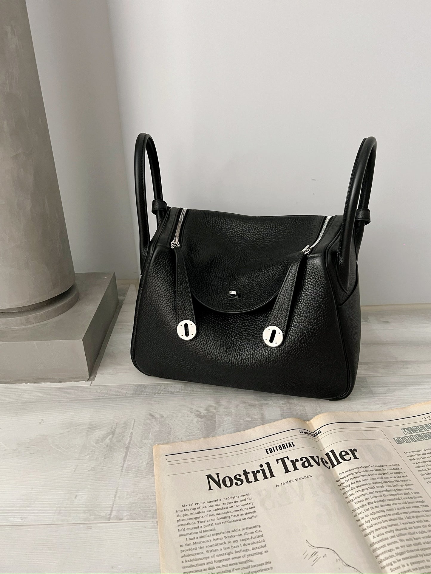 Hermès Lindy 26 黑色銀釦