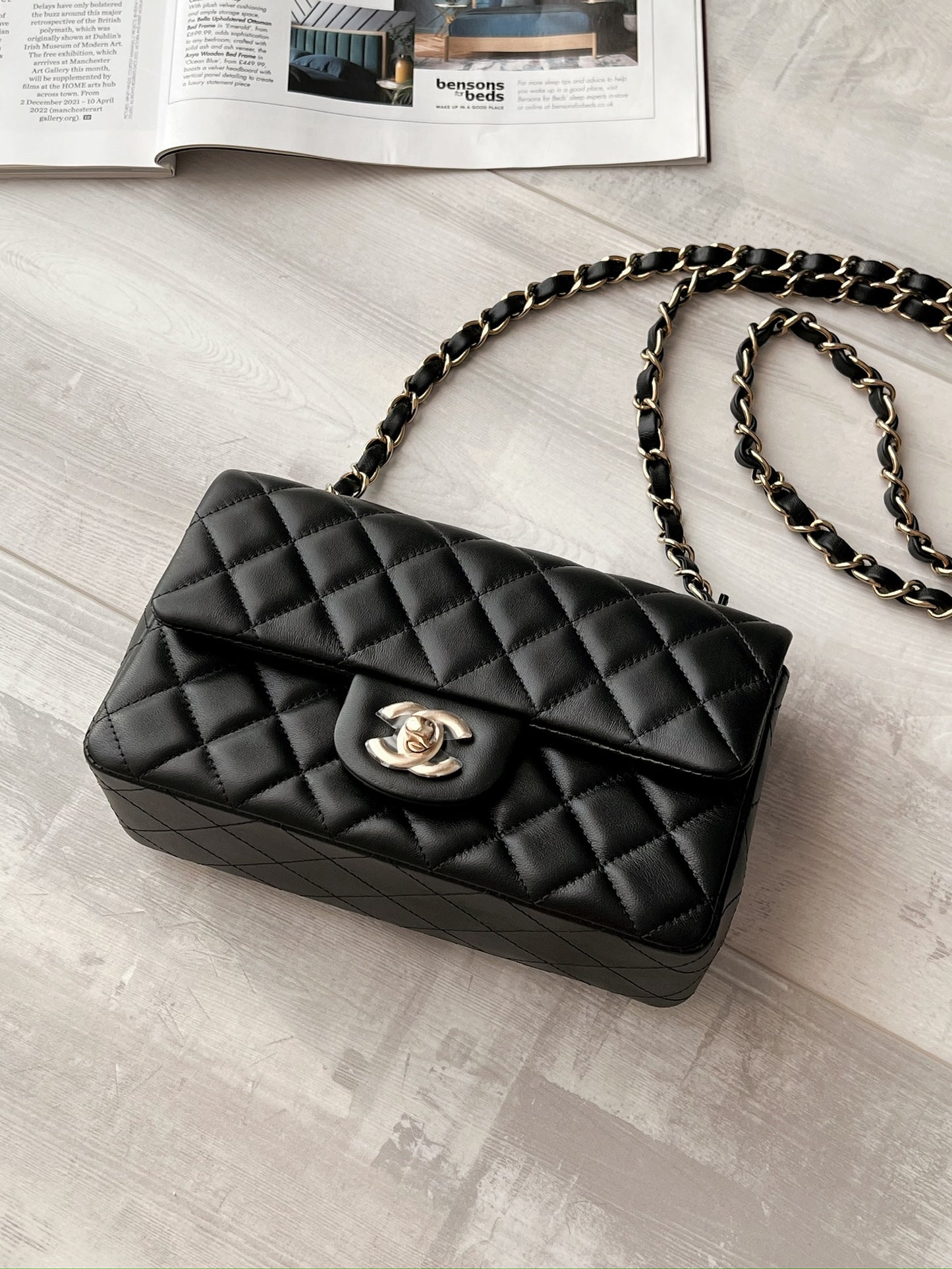 Chanel Mini CF20 黑色淡金釦