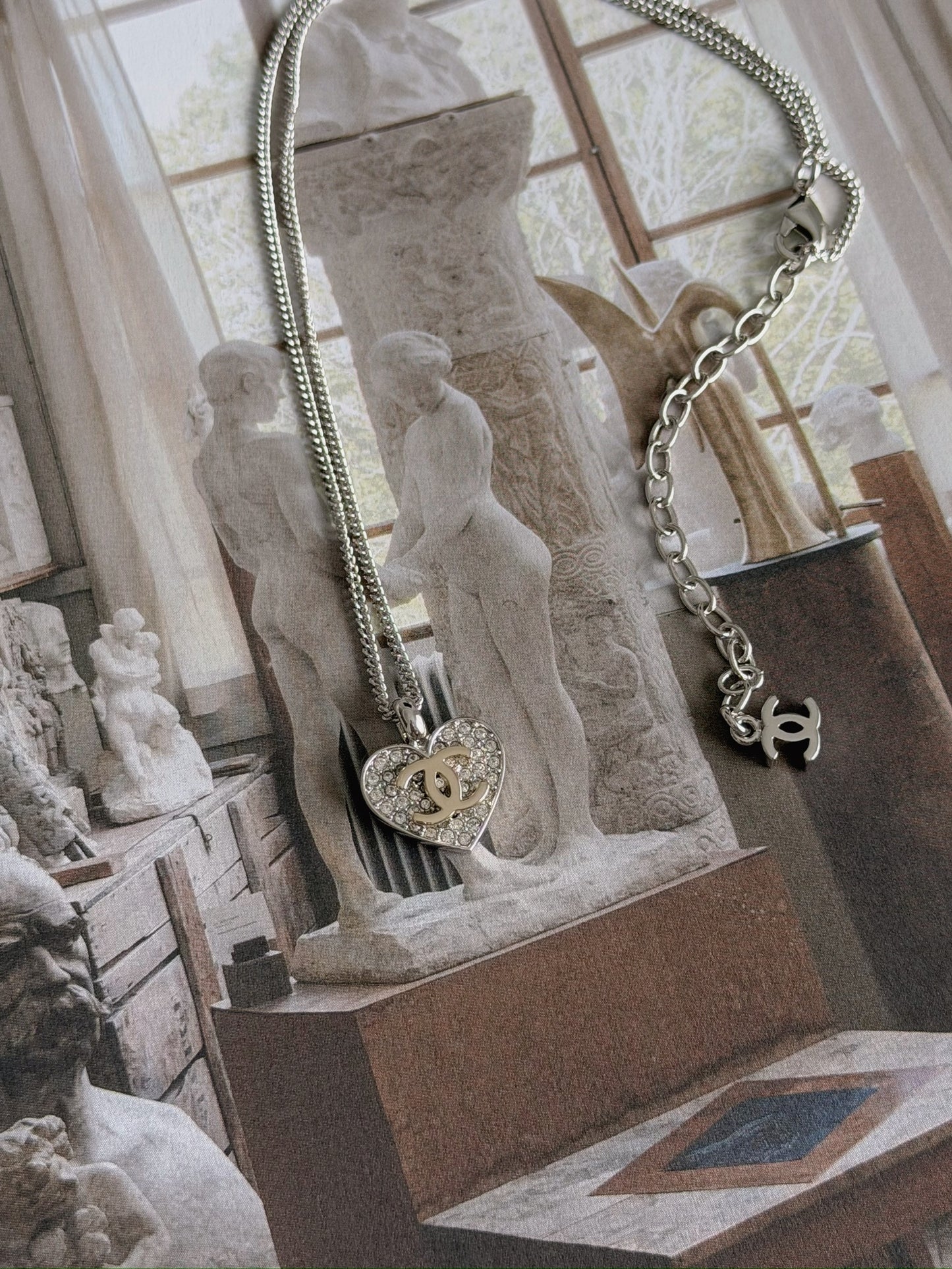 Chanel|26P 滿鑽愛心項鏈