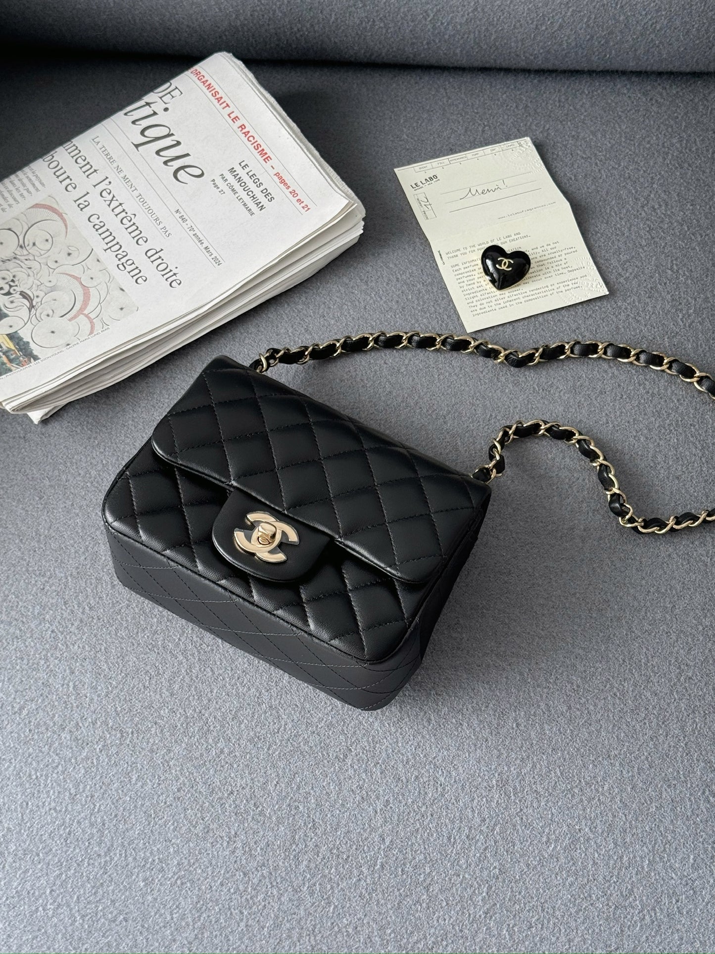 Chanel Mini CF 方胖 黑色金釦