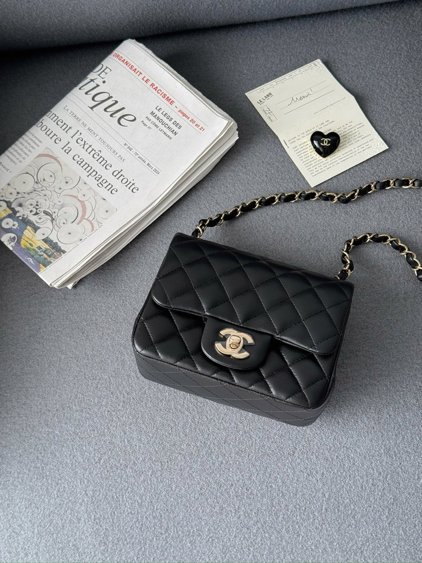 Chanel Mini CF 方胖 黑色金釦