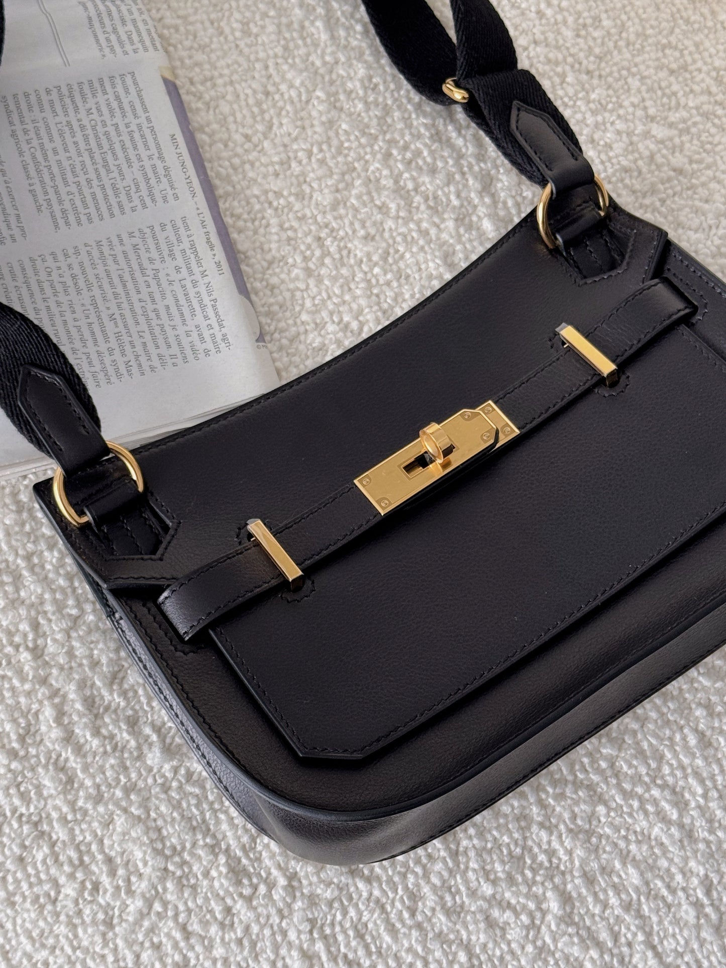 Hermès Mini Jypsiere 黑色金釦