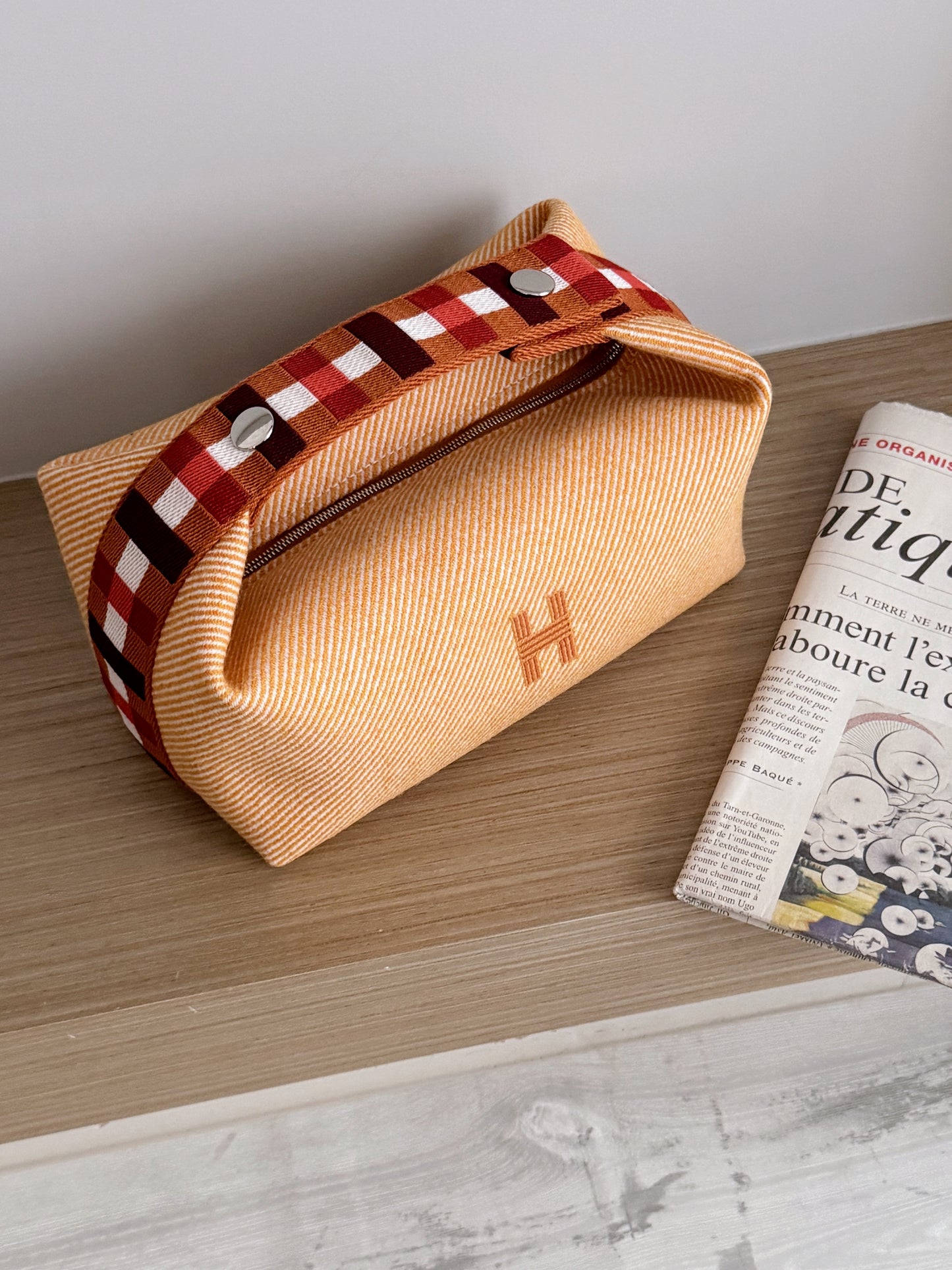 Hermès Bride-a-Brac PM 飯盒包 橘色編織提把