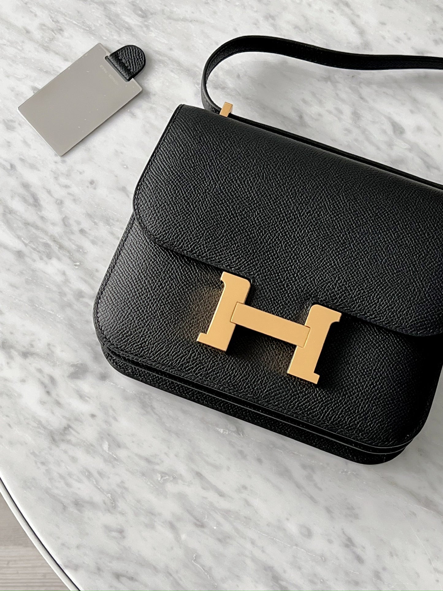Hermès Mini Constance 19 黑色金釦
