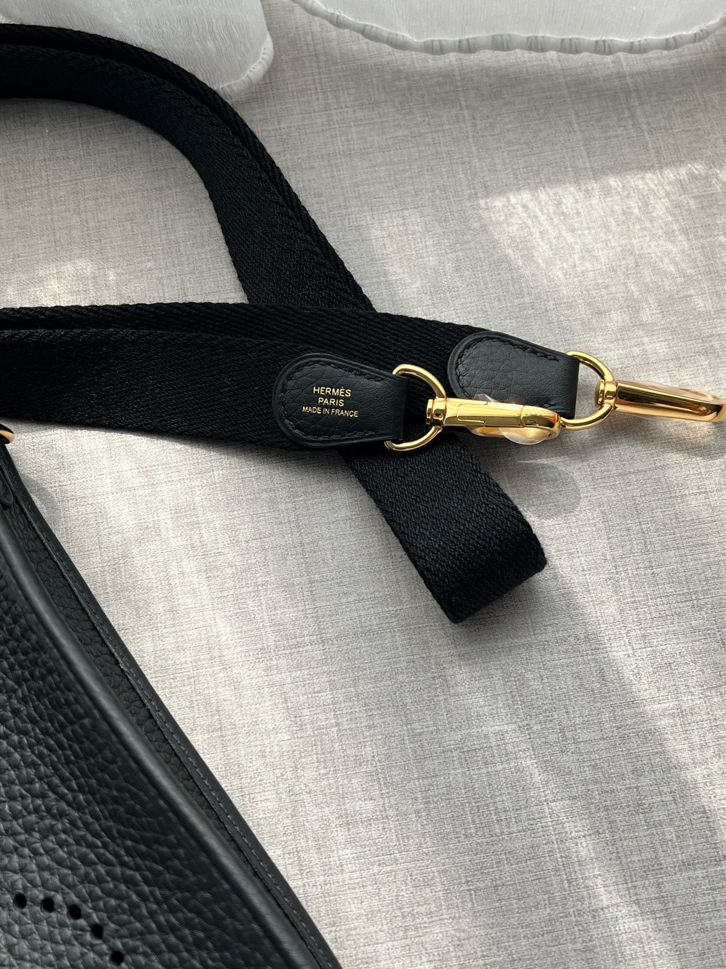 Hermès Mini Evelyne 黑色金釦