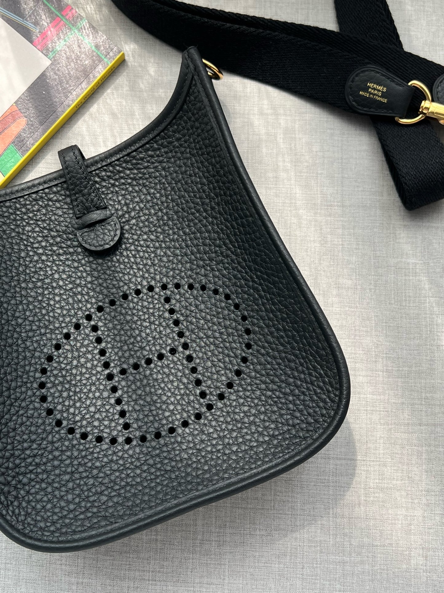 Hermès Mini Evelyne 黑色金釦
