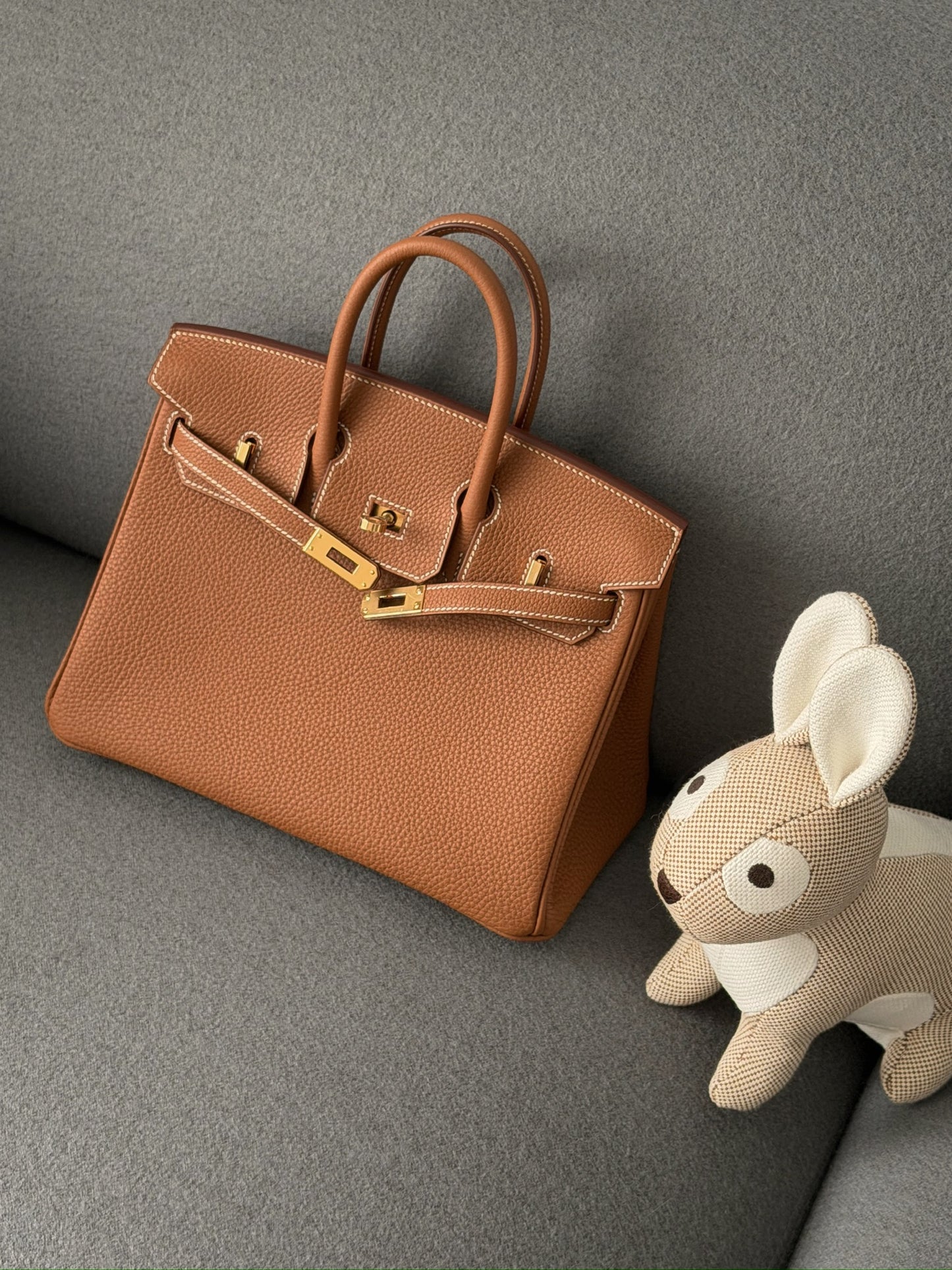 Hermès | Birkin 25 金棕色 金釦 Togo