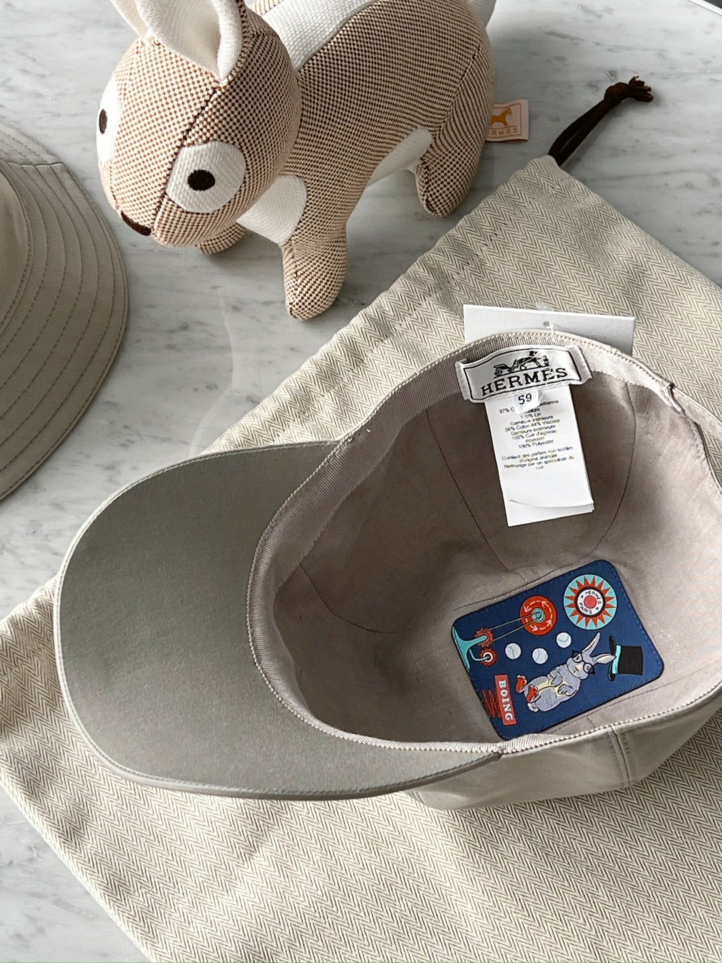 Hermès Miles H Circle 棒球帽 積雨雲灰