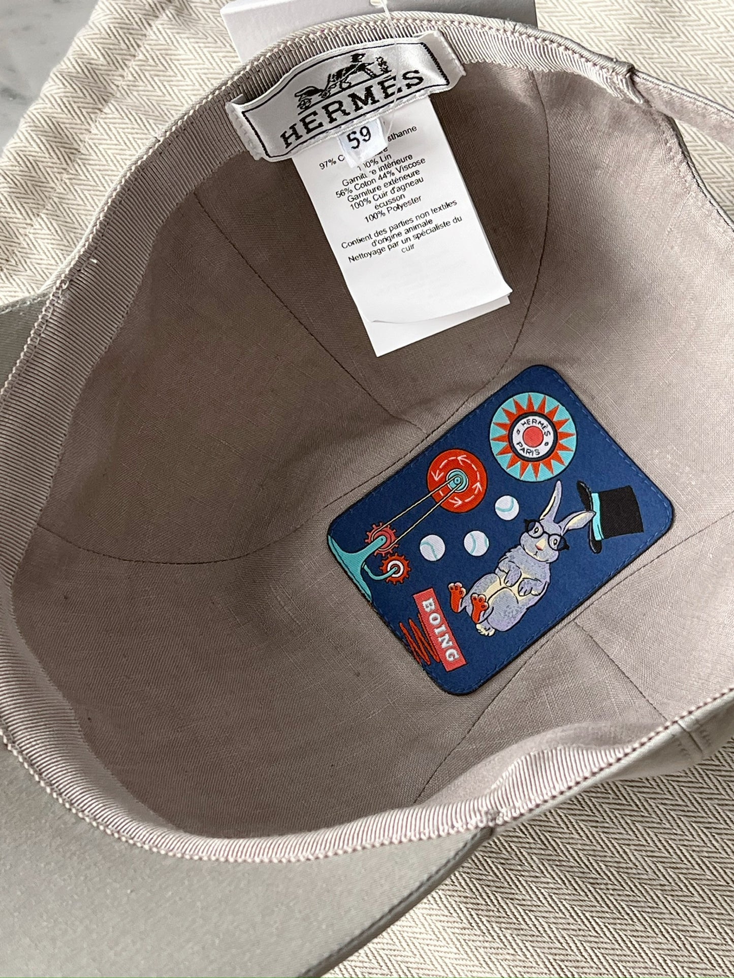 Hermès Miles H Circle 棒球帽 積雨雲灰