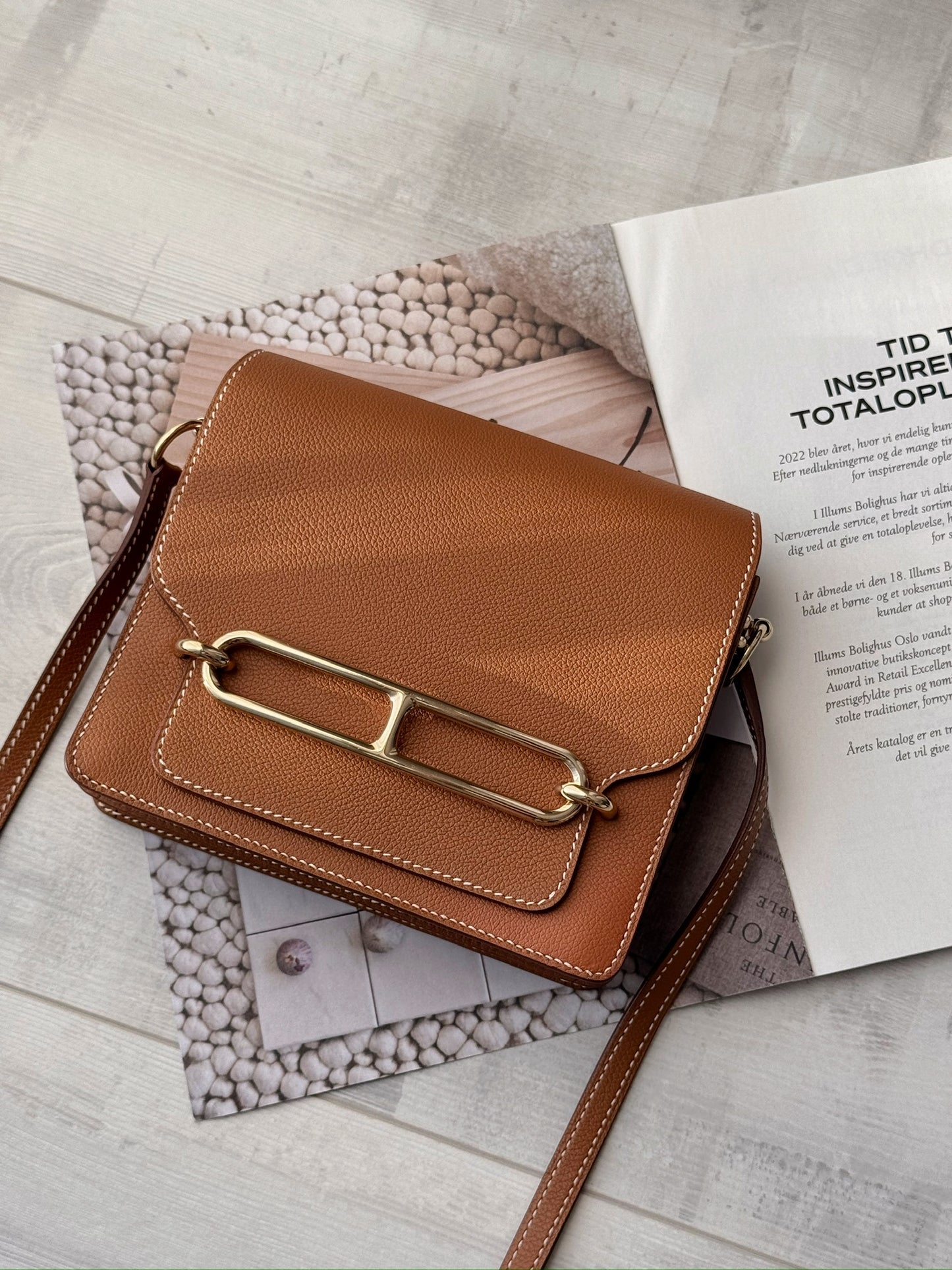 <S-99新> Hermès Mini Roulis 金棕金釦