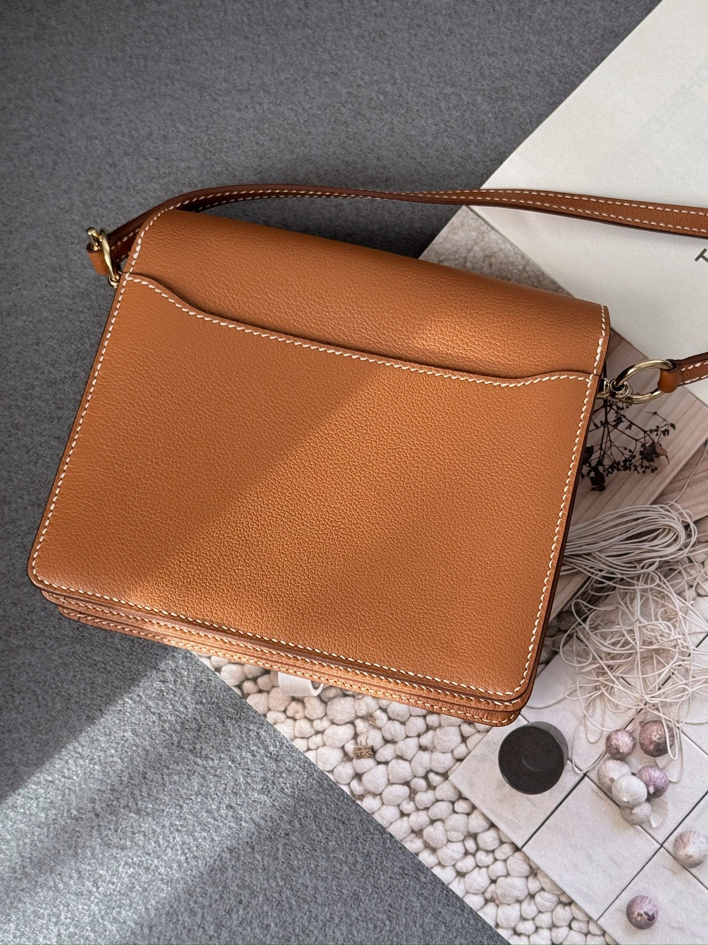 <S-99成新> Hermès Mini Roulis 金棕金釦